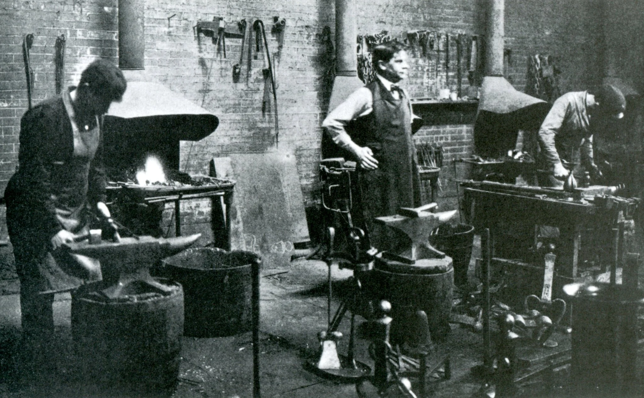 Gustav Stickley in his Syracuse NY factory