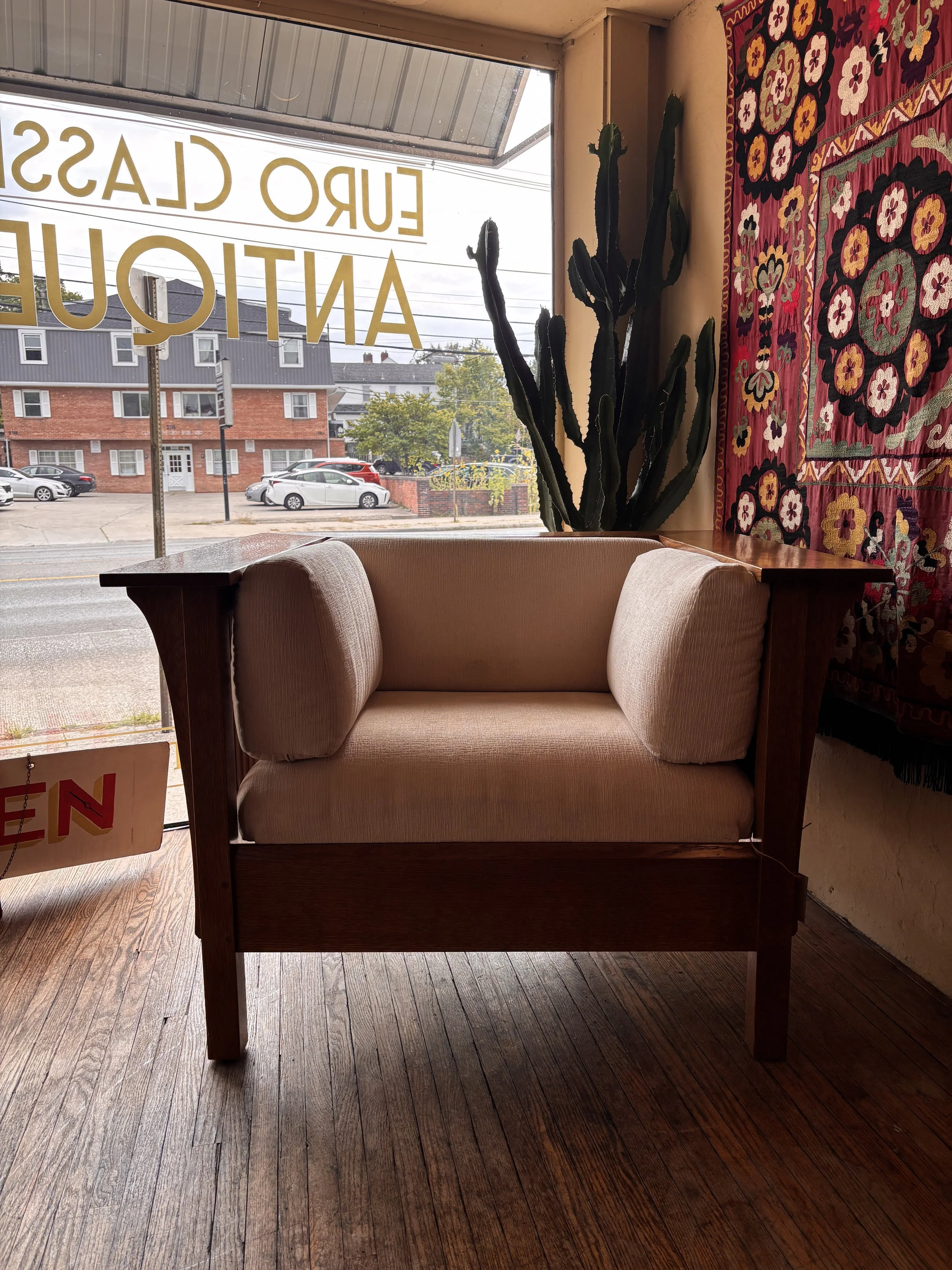 Signed Stickley Cube Chair