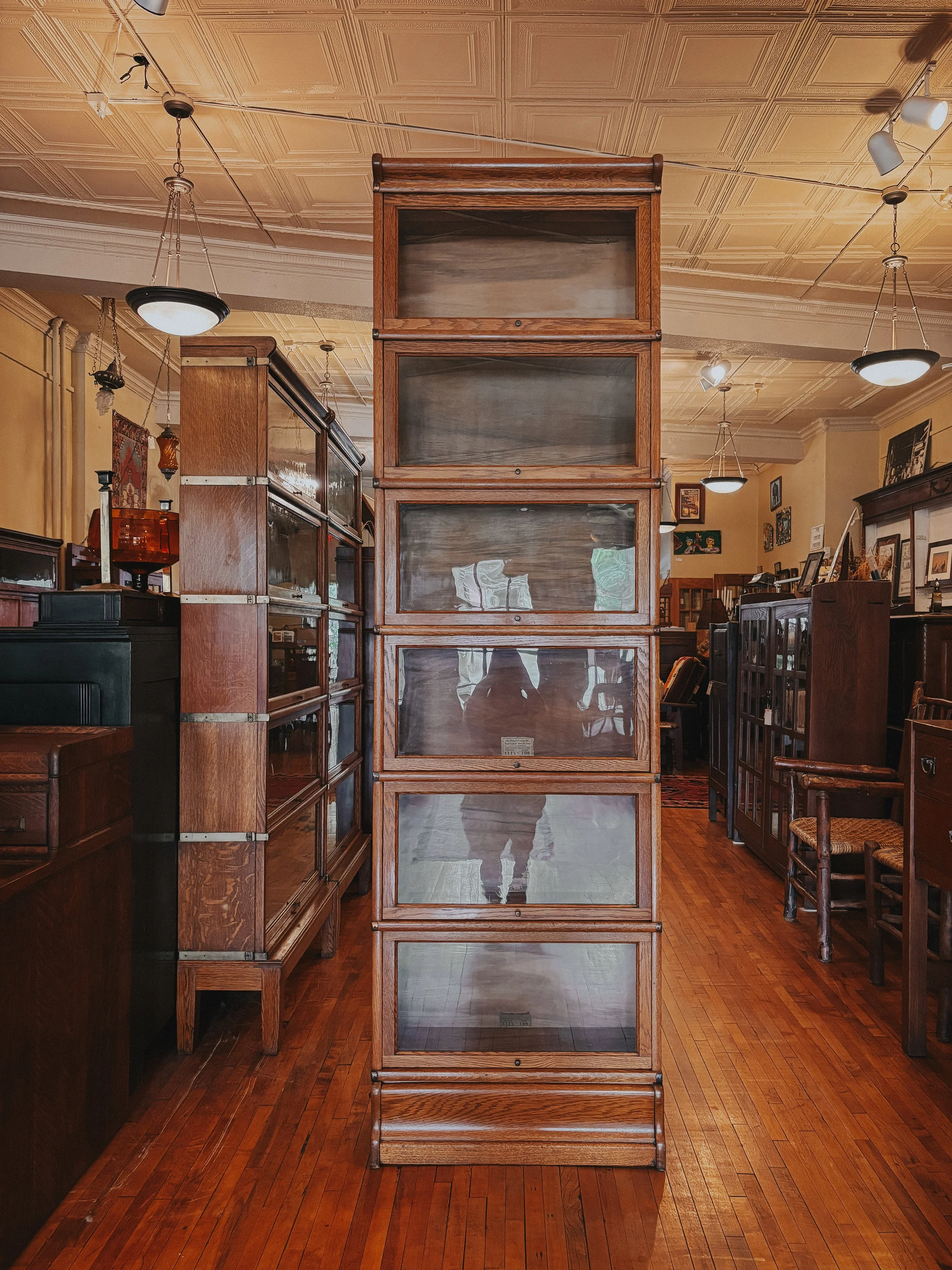 Rare Three- Quarter Globe Wernicke Barrister Bookcase
