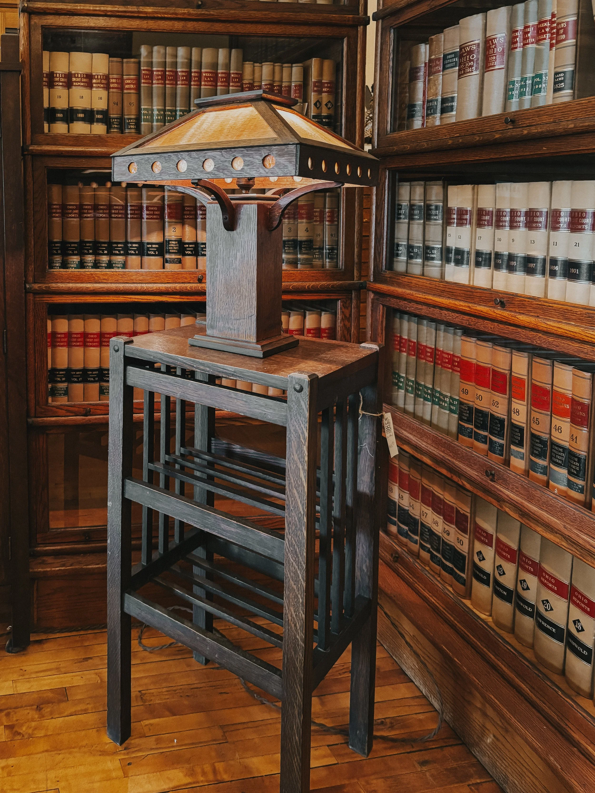 Arts & Crafts Oak Table Lamp