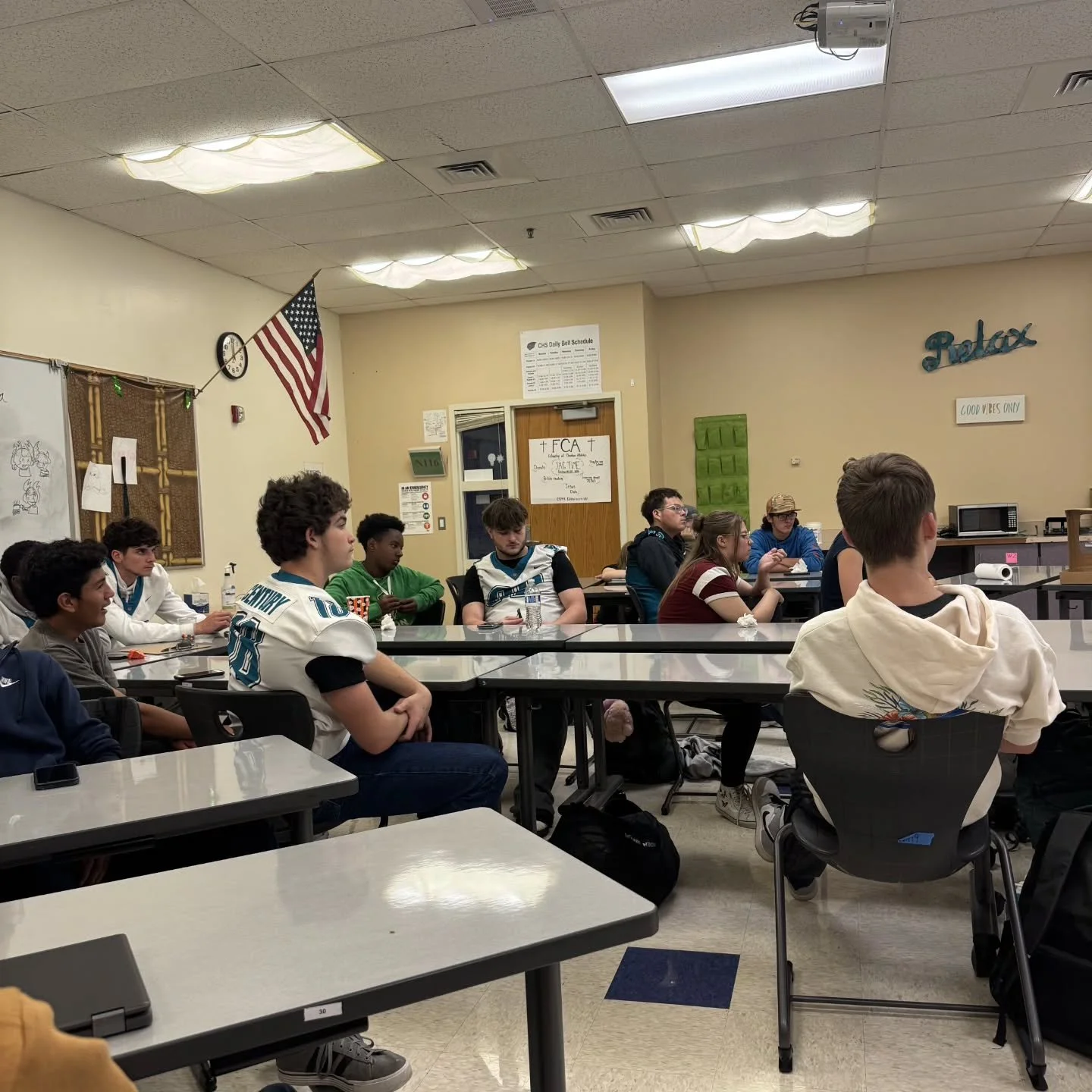 23 showed up to Century's first FCA gathering. Thank You to Charlie for pushing at Century to make this happen. Btw, Charlie basically presented the gospel so we followed that with an opportunity to receive Christ into their lives...6 students (3 of