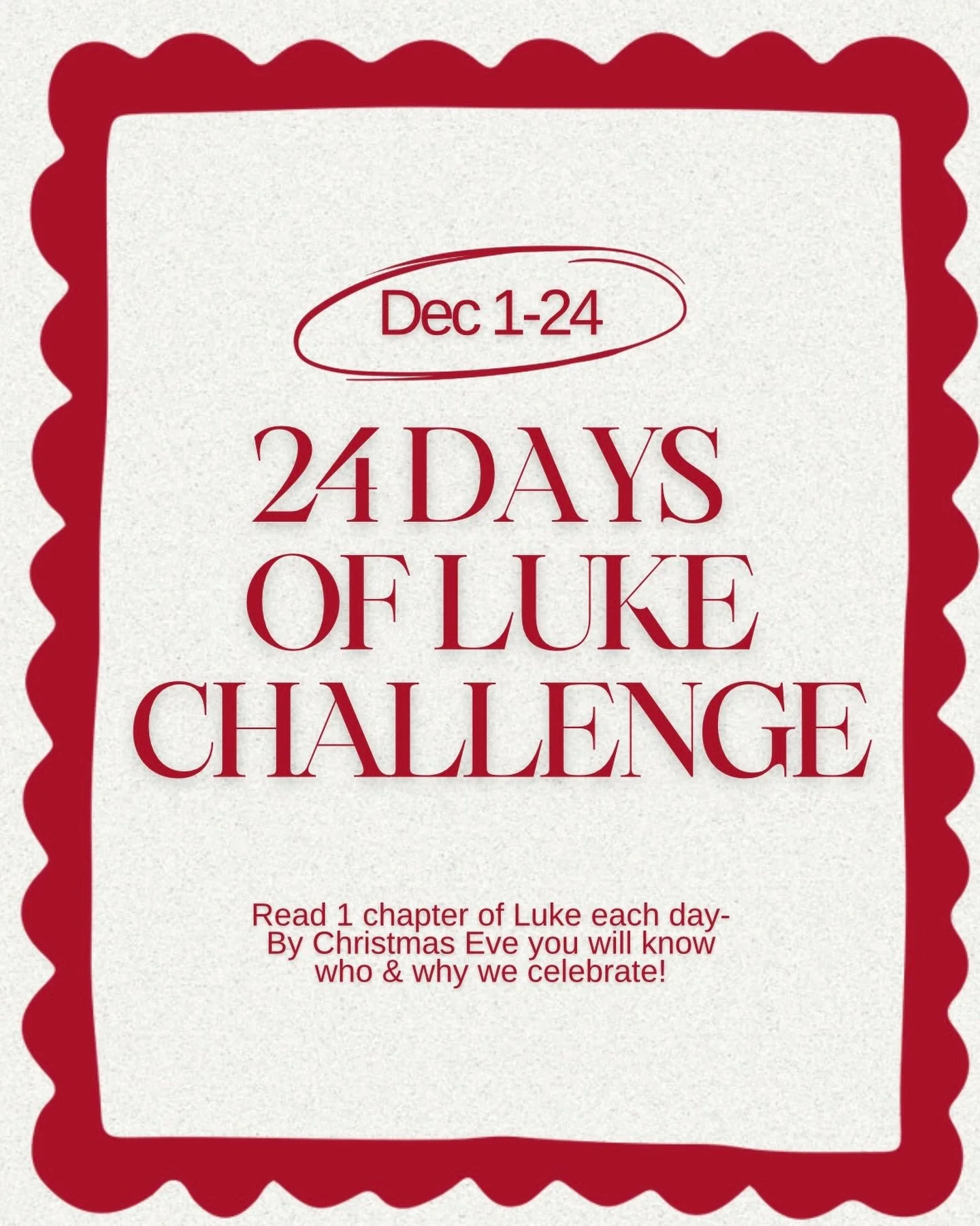 Join us in reading 1 chapter of Luke everyday until Christmas Eve!! Let&rsquo;s grow in our Bibles and knowing the real reason for the season TOGETHER! 📖🎄