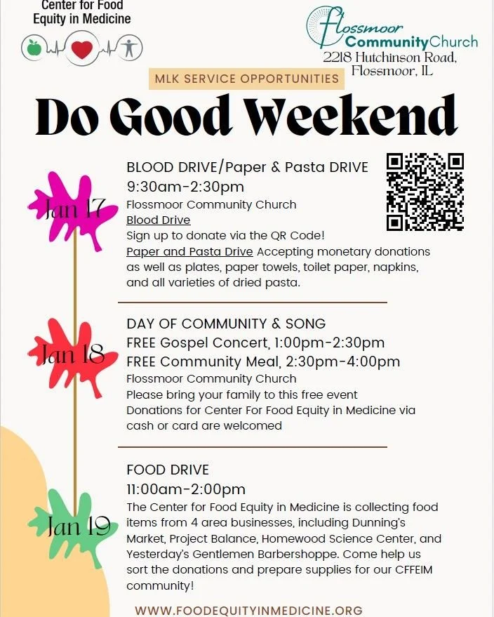 Greetings, Flossmoor - The 11th Dr. Martin Luther King, Jr. Day of Service &mdash; the Village's signature volunteer event &mdash; is coming soon! The Flossmoor Community Church has expanded the Day of Service into a full "Do Good Weekend" 