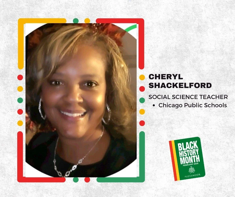In celebration of #BlackHistoryMonth, we are highlighting some inspiring African American educators in Flossmoor. 

Today we are recognizing Cheryl Shackelford, a middle school Social Science teacher from Chicago Public Schools. A 36-year resident of