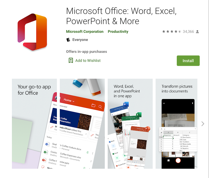 Office 365 Google Play Store : Microsoft 365 (Office) – DECWEE