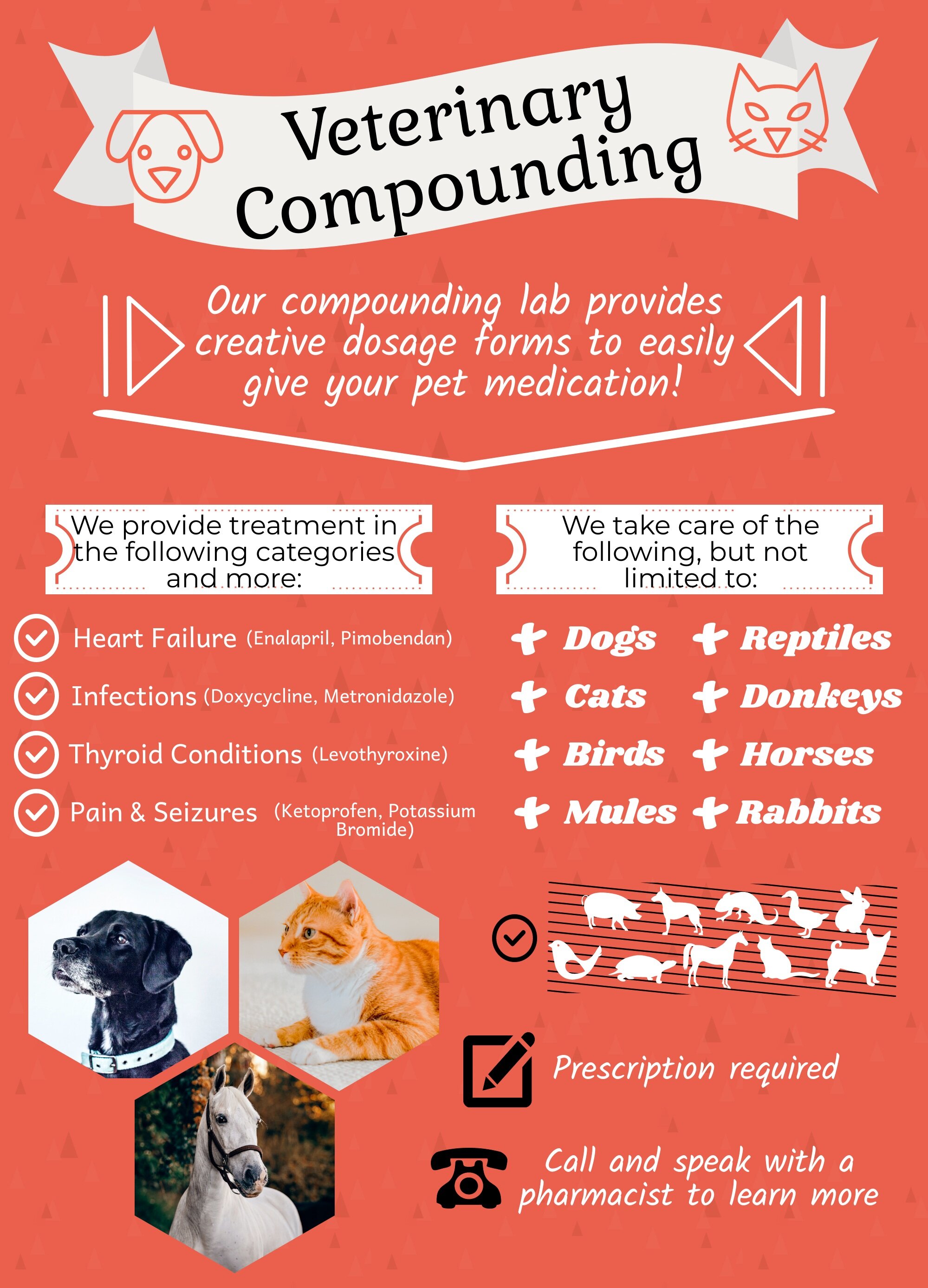 Veterinary Compounding at Lawrence Drug Compounding Pharmacy: Springfield,  Ozark, Nixa. Affordable Drug Store