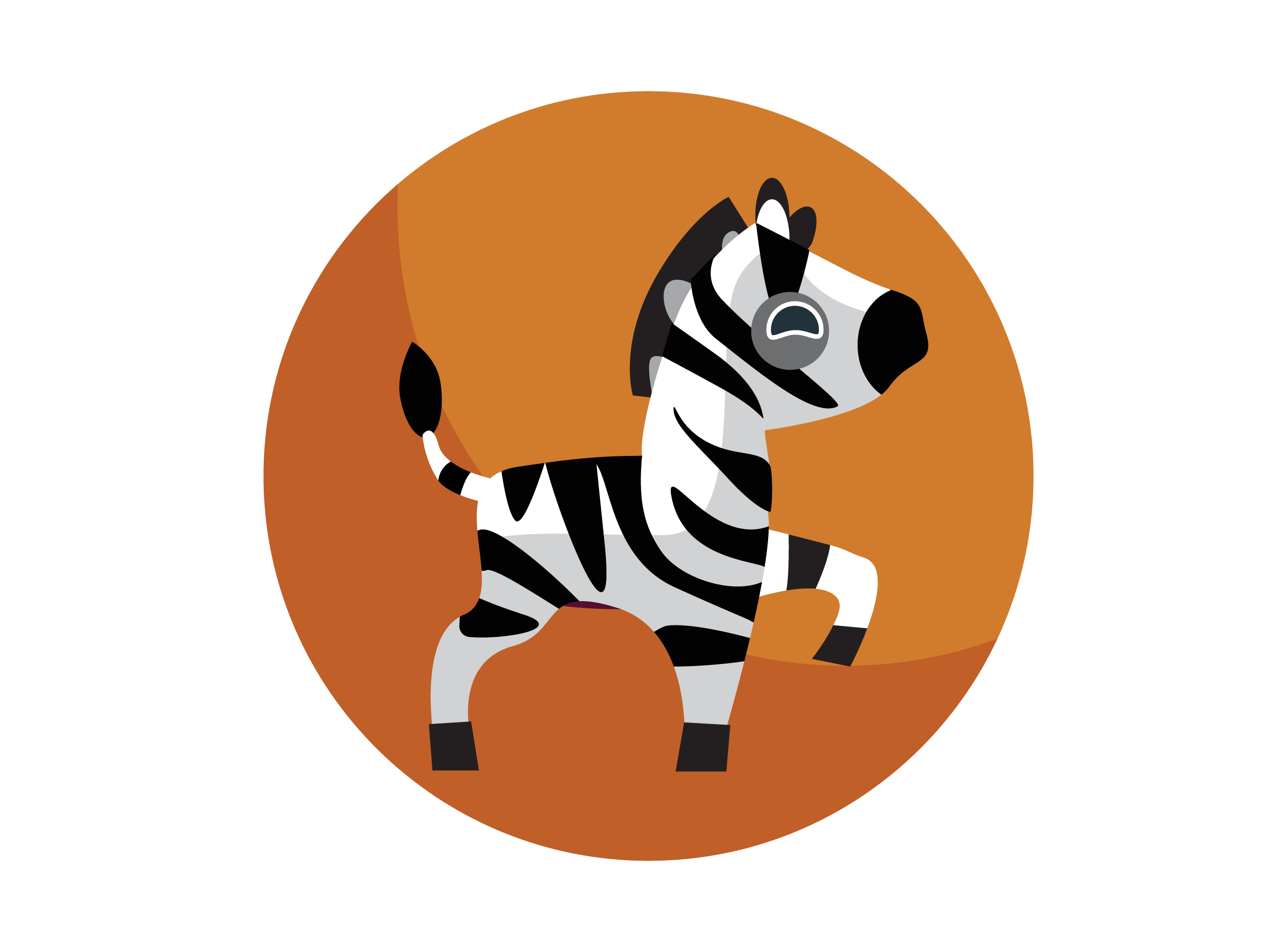 graphic of an hEDS zebra on an orange background