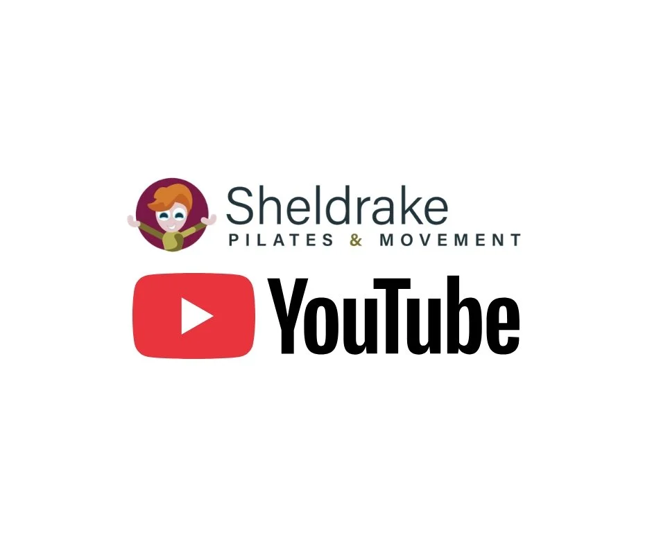 Logo for Sheldrake Pilates & Movement and YouTube.