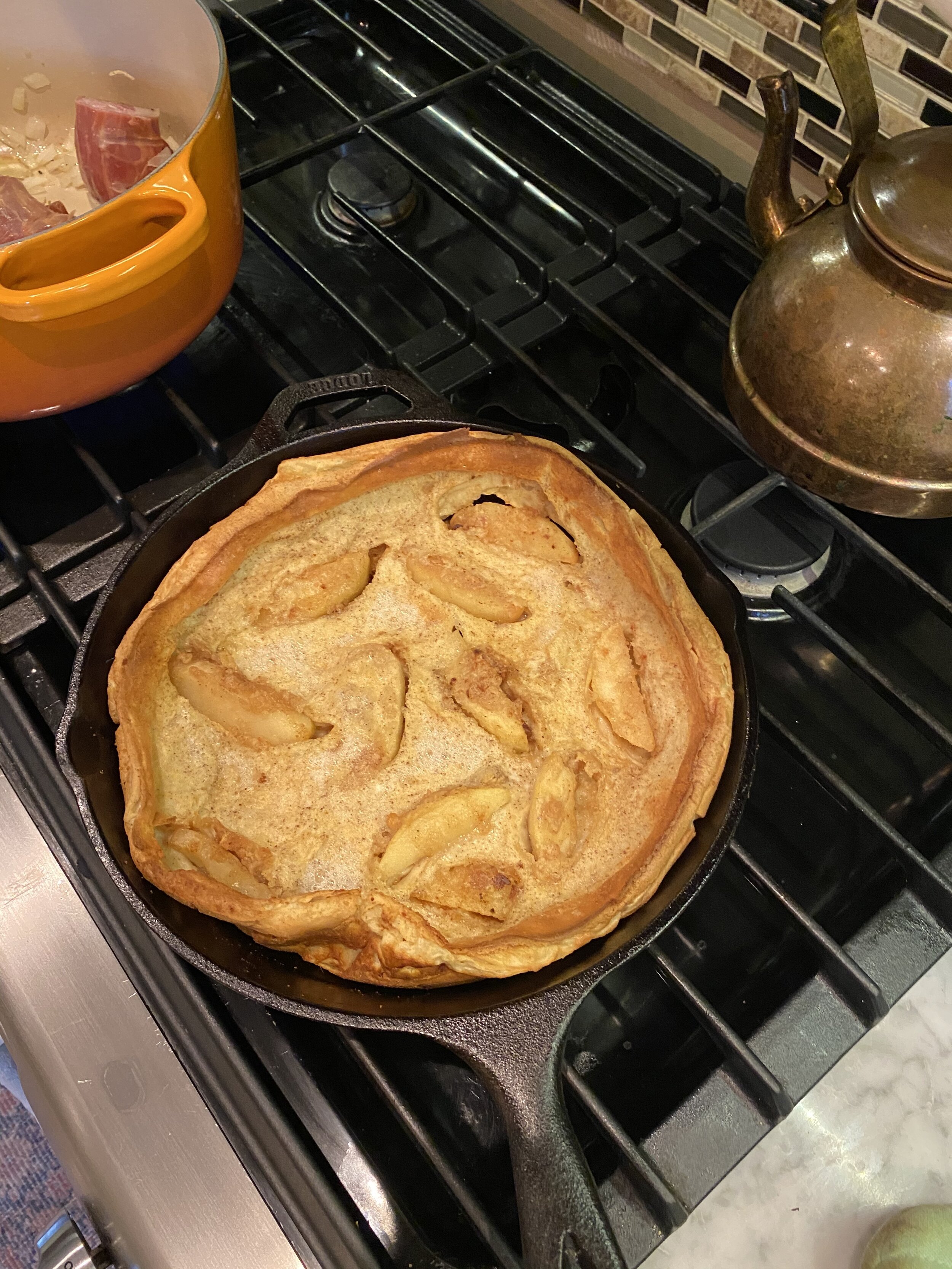 Dutch Baby fresh out of the oven.