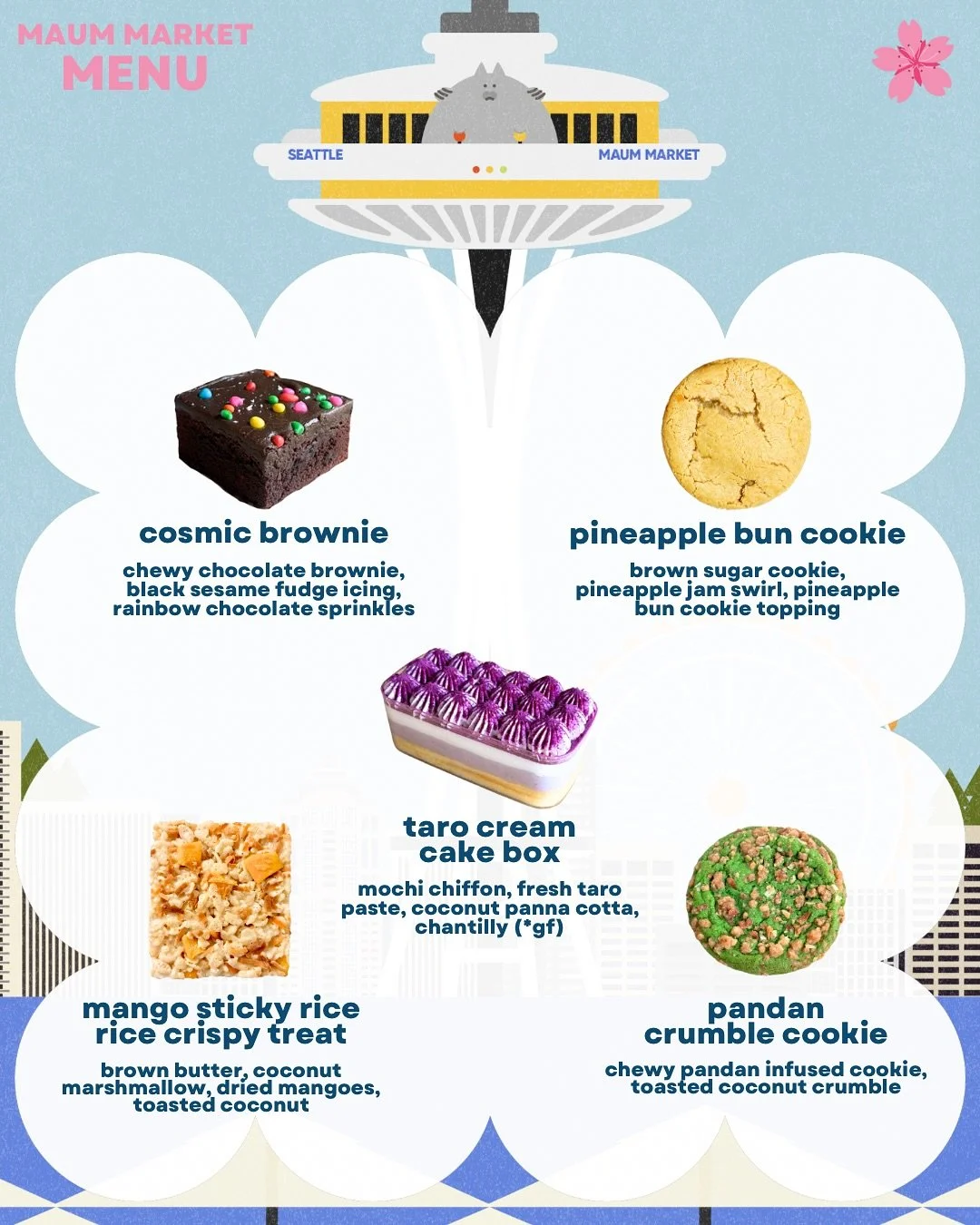 MAUM Market here we come!!! 🤩

We&rsquo;ll be bringing some of our best selling items and a couple of market exclusive items as well. The cosmic brownie and pineapple bun cookie will be available at the market only, so don&rsquo;t miss out!!! 

Supe