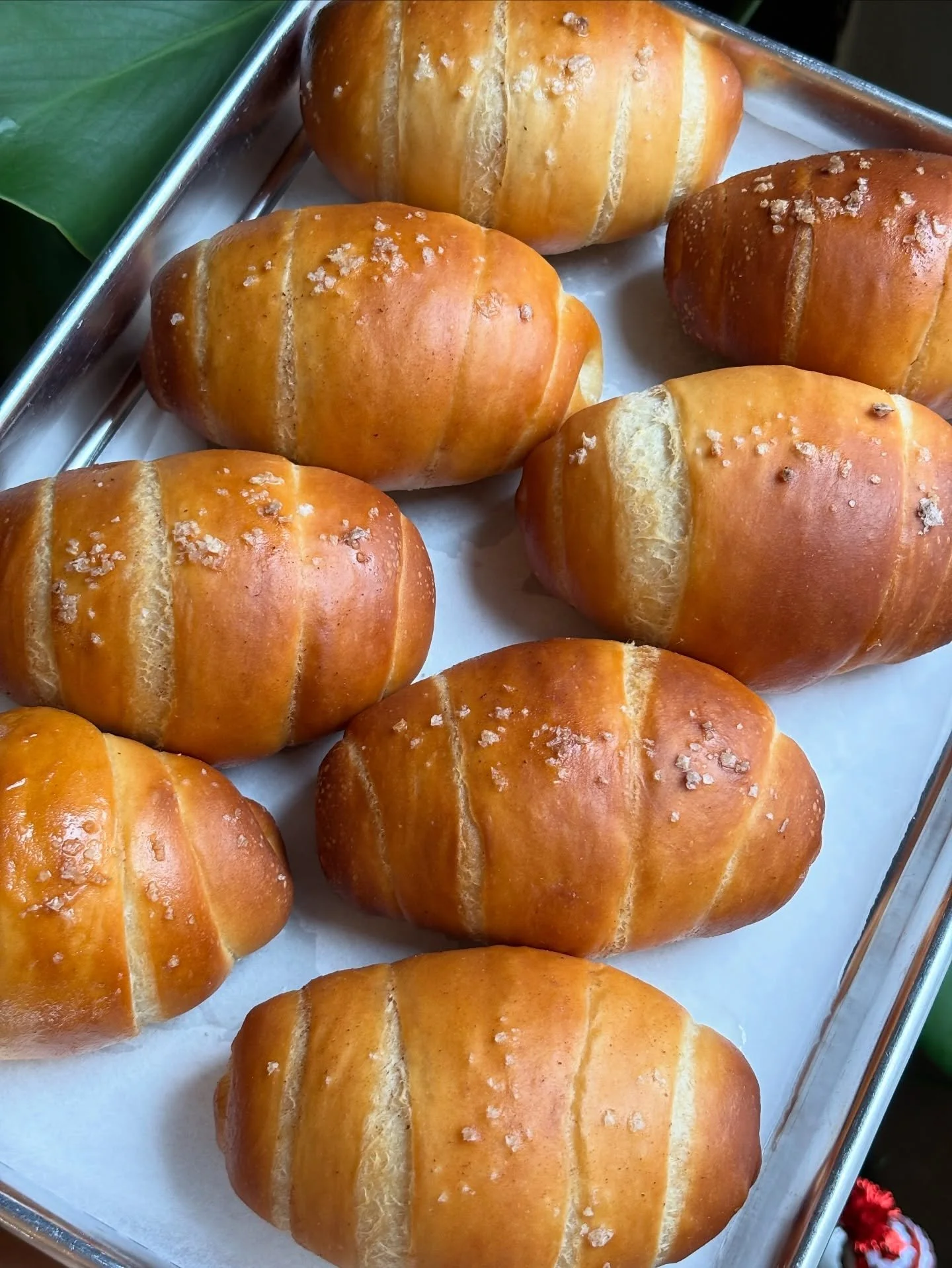Salt bread 😍

We soft launched salt bread last weekend and it was a huge hit!! It&rsquo;s here to stay. We&rsquo;ll have it every weekend for the foreseeable future (unless otherwise notified).

It&rsquo;s dang good. Crisp, buttery, soft, chewy, sal