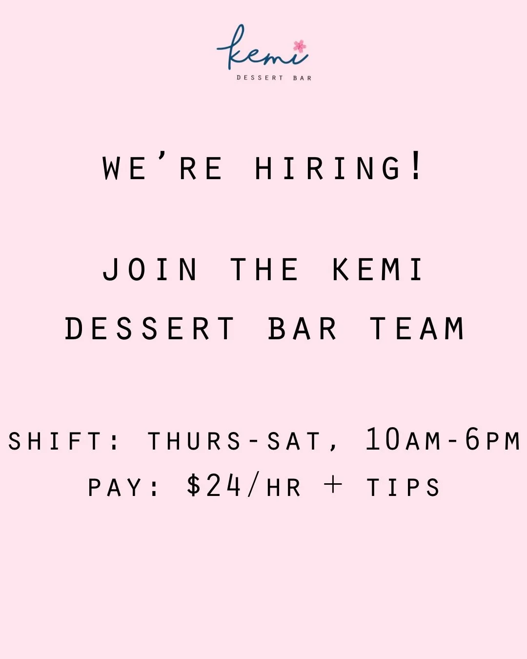 Join team Kemi! We&rsquo;d love to have ya 🤩

Head to the link in bio to apply!