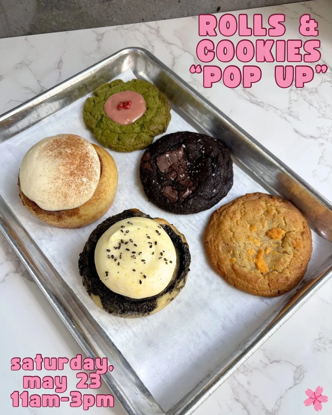 ROLLS &amp; COOKIES!! 

Come see us this Saturday, May 23rd, for a special limited edition &ldquo;pop up&rdquo; at the shop!!! We&rsquo;ll be swapping out our typical selection of delicious desserts for cinnamon rolls and cookies!!! 

Our full drink 
