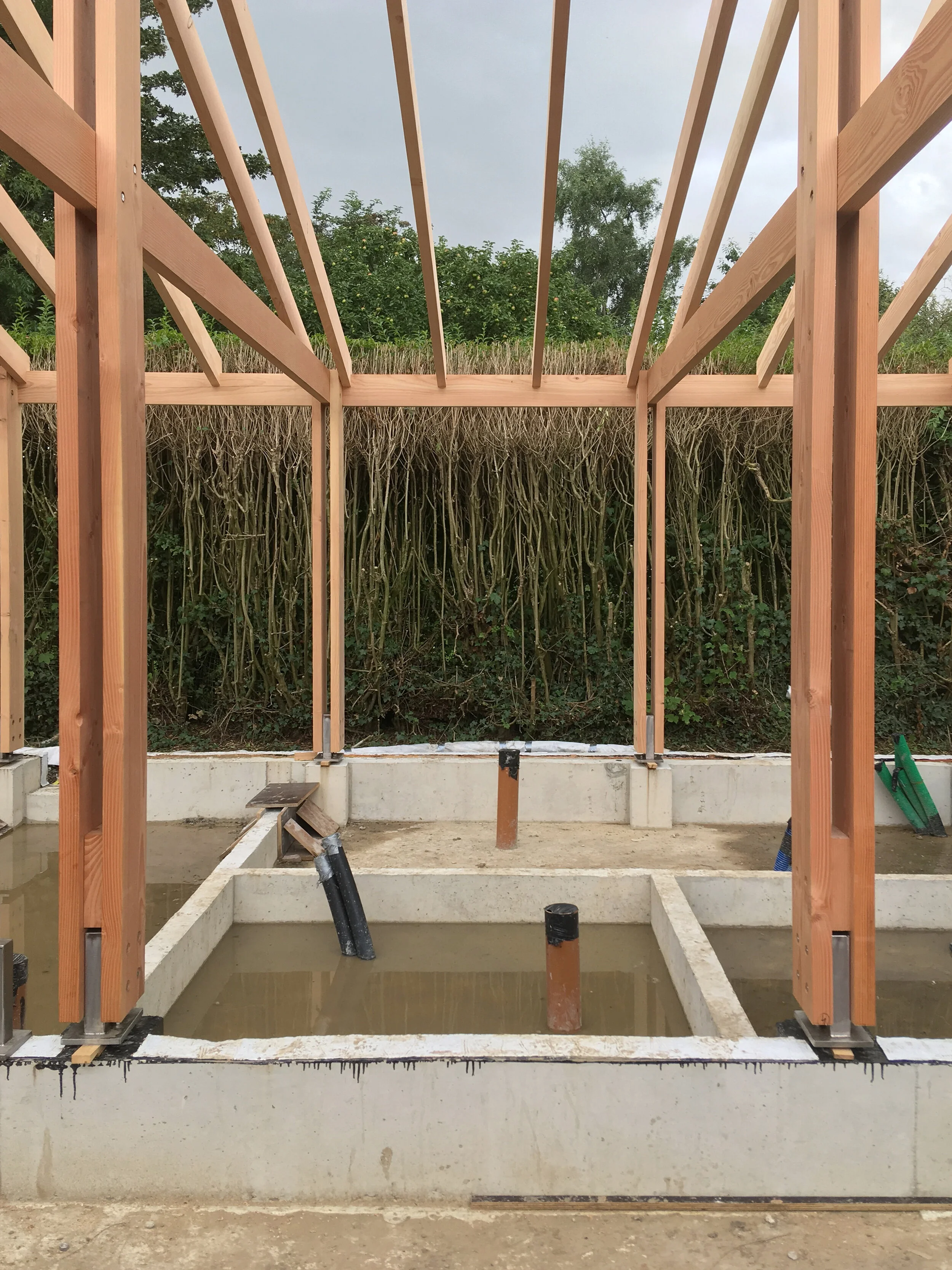 Douglas Fir Timber Frame Site Installation