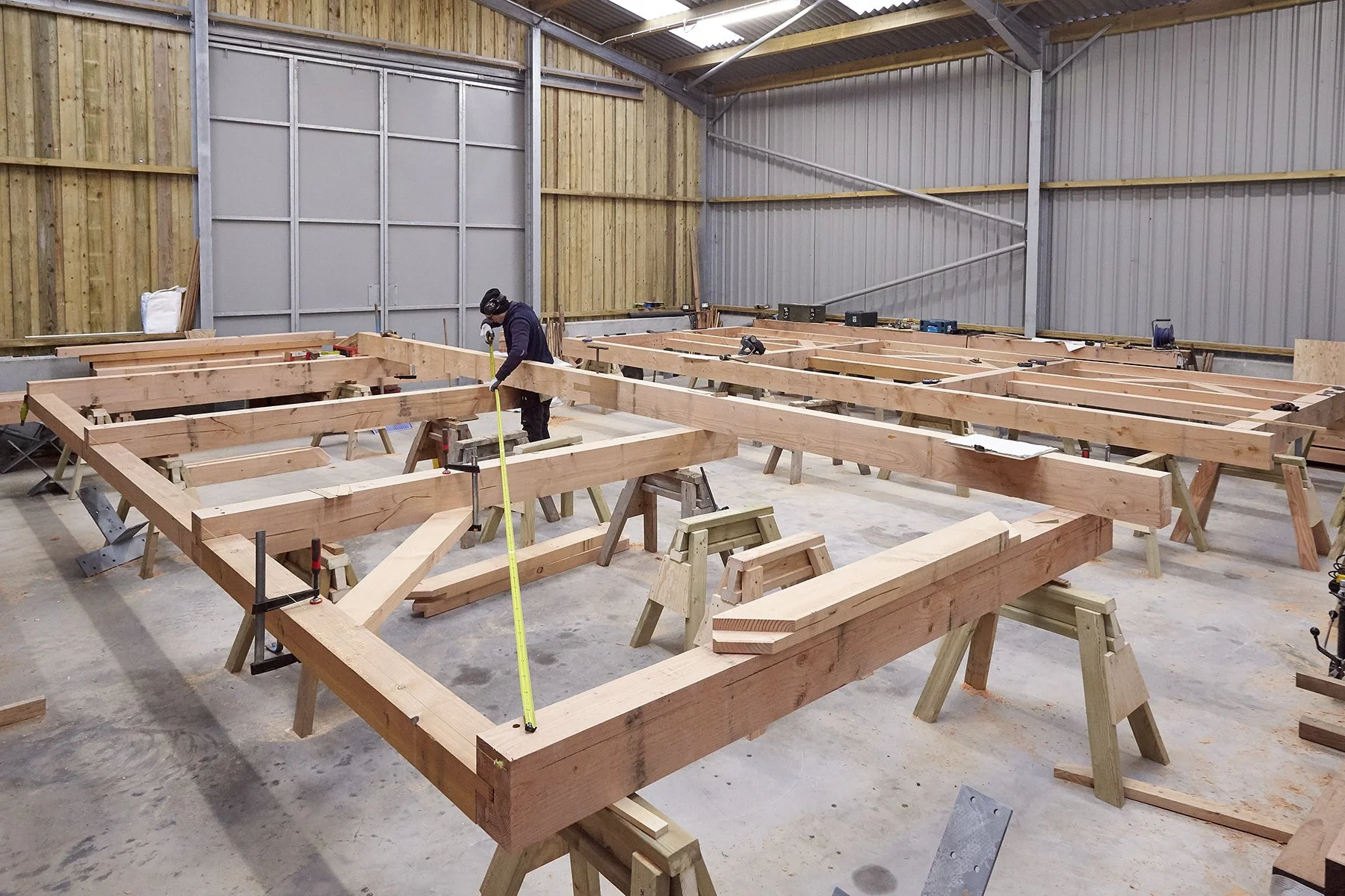 Tolson Hall timber wall frame fabrication 01.jpg