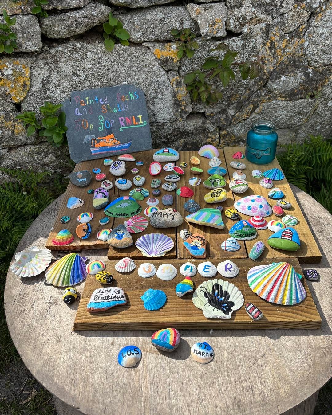 Last year, while we were busy making rum and raising money for the RNLI with The Spirit of the Lethbridges, the children honed their own 
entrepreneurial spirit with the return of their ever popular pop up rock and shell stall.

They raised &pound;26