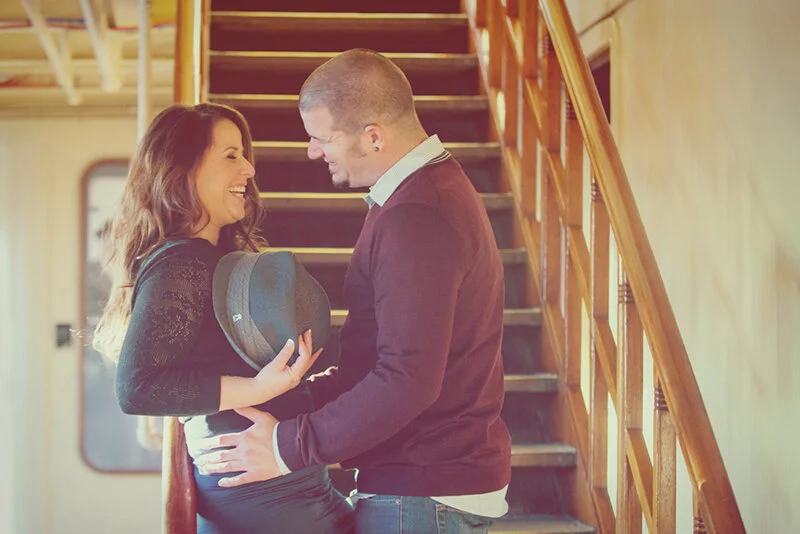 Claudia & Nate - Engagement Session on the Queen Mary in Long Beach