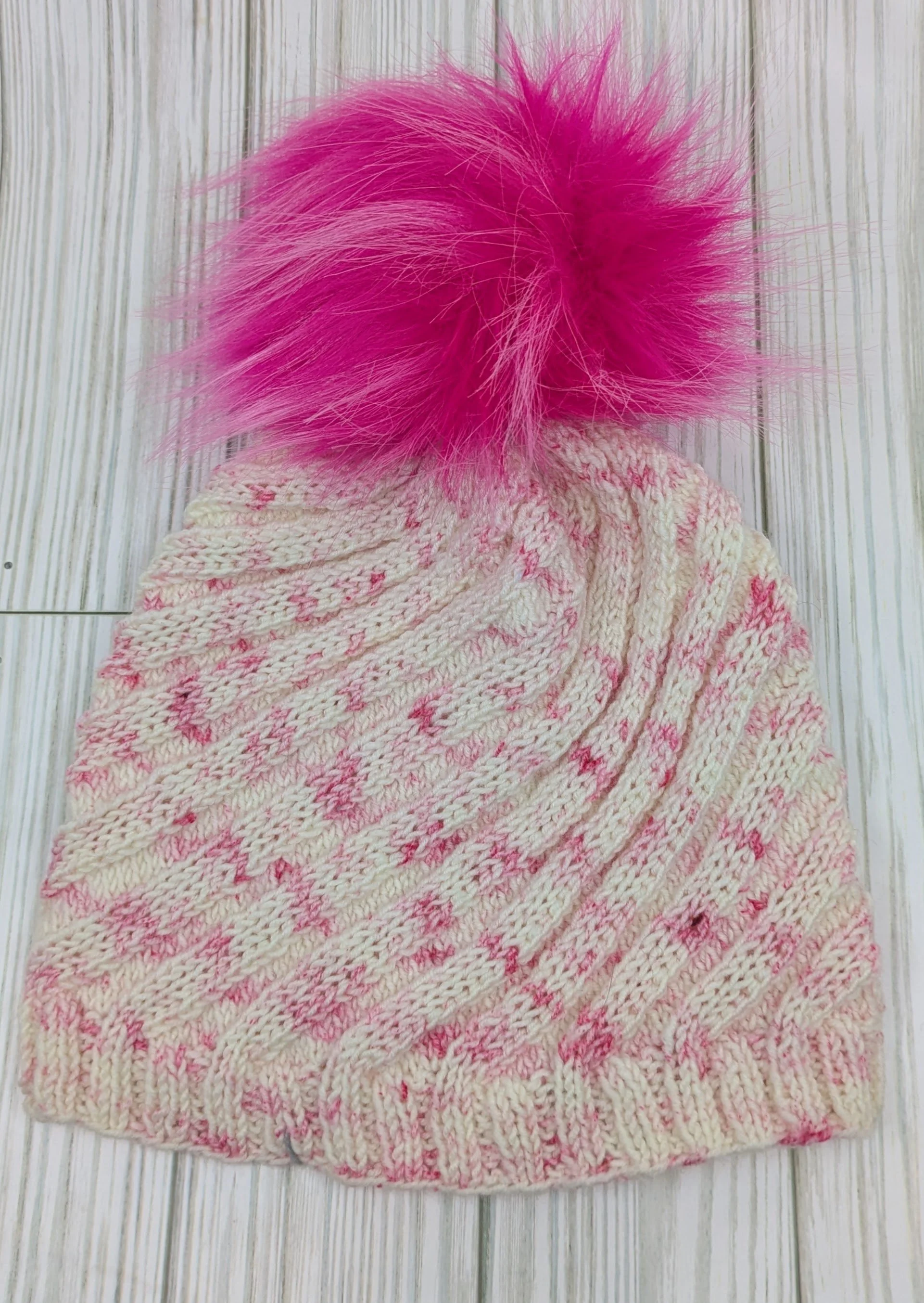 White & Pink Spiral Hat