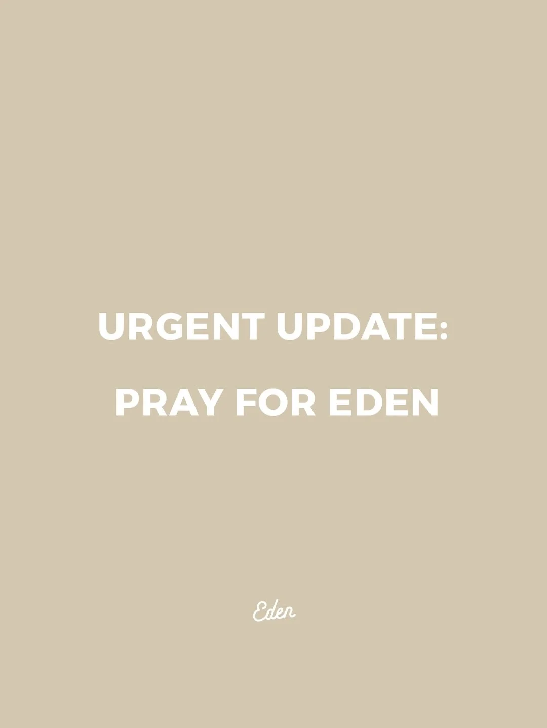 Urgent Update: Pray For EDEN 🙏

Dear EDEN Community,

We trust God at all times, and in all circumstances. Today, we were not expecting to make this post, but God is good and we trust He has good plans for our church and our future.

This evening at