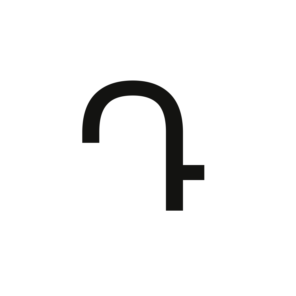 Geometric drawing of an outline square with sections divided by vertical, horizontal, and diagonal lines.