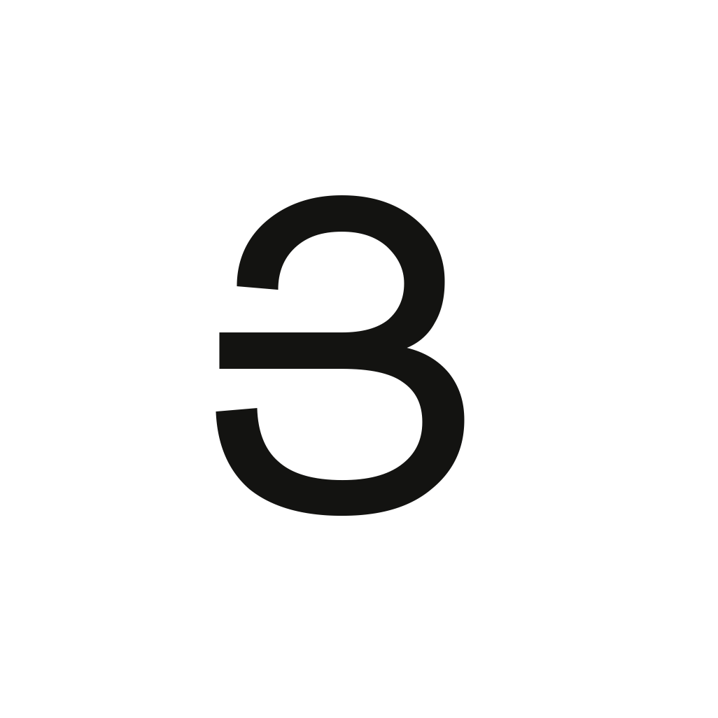 Geometric drawing of an outline square with sections divided by vertical, horizontal, and circle lines.