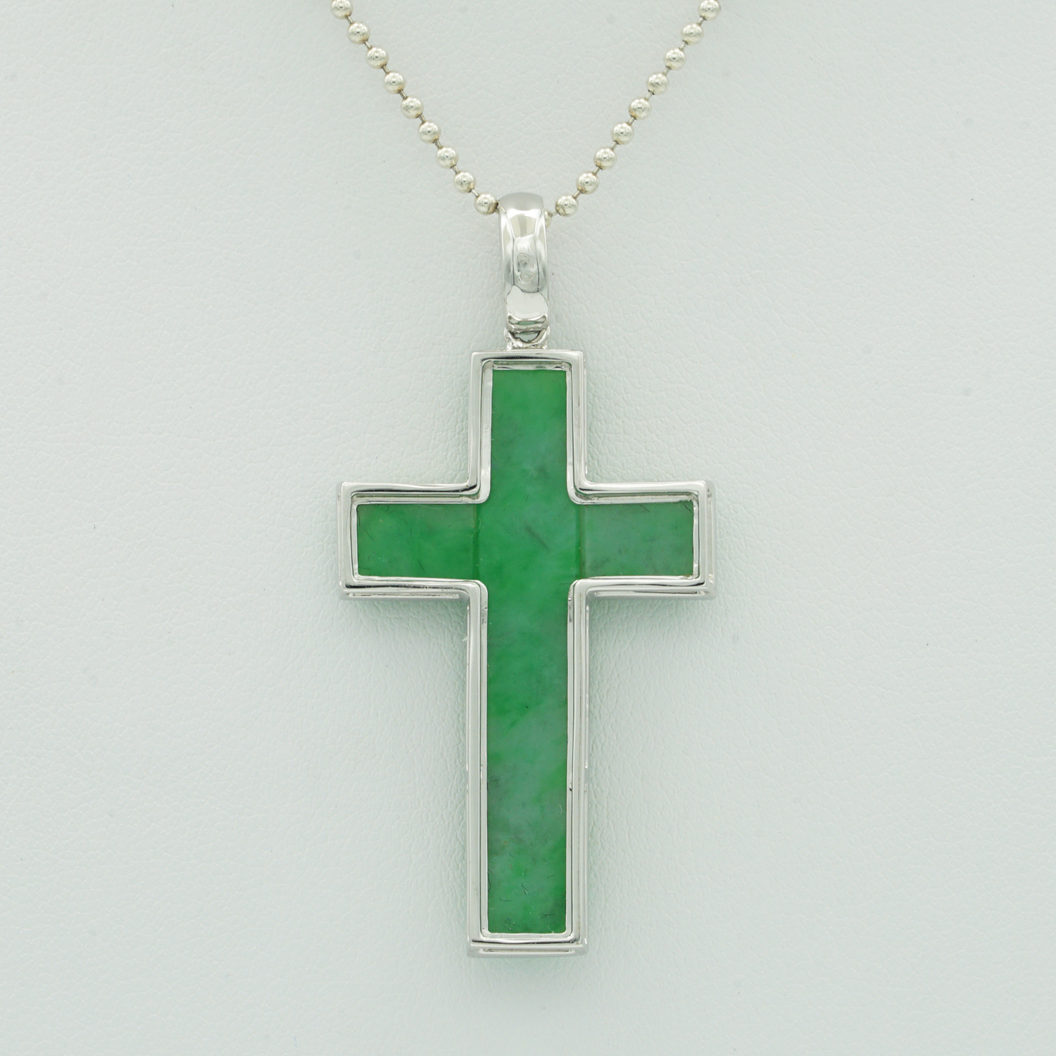 Jade Cross Pendant with Round Diamonds — Magic Jewelry NYC