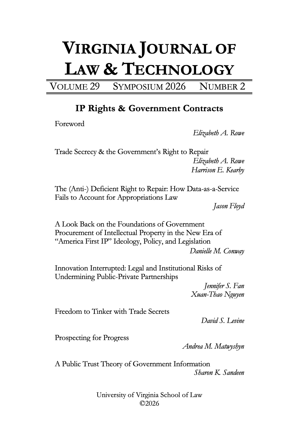 Volume 29.2- Symposium