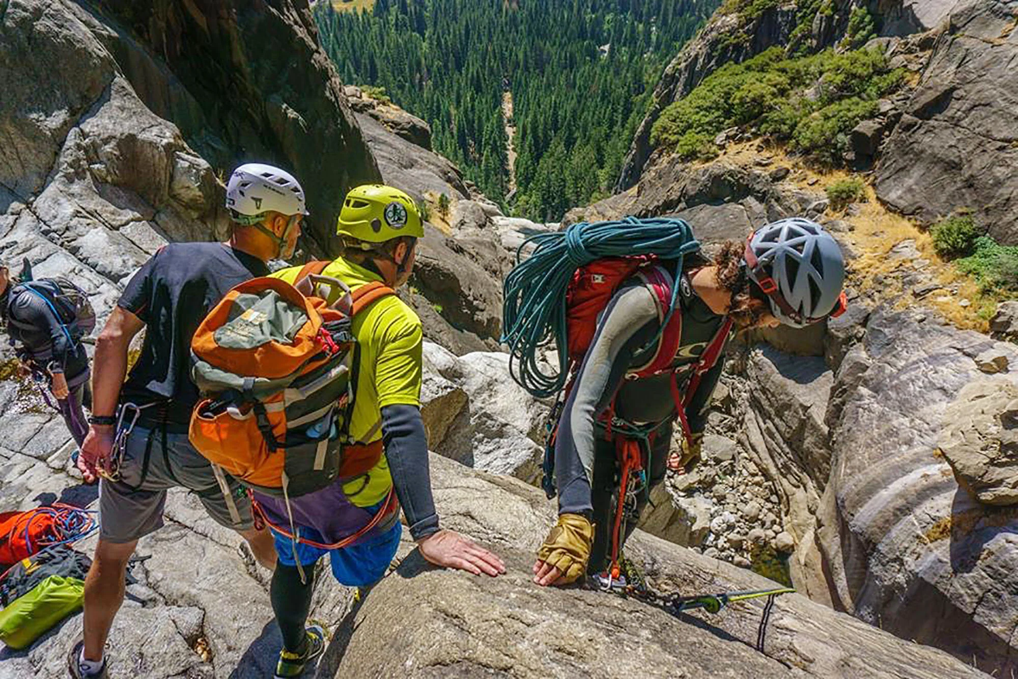  Thomas captures a shot of father and son at the top of Garden rappel. 