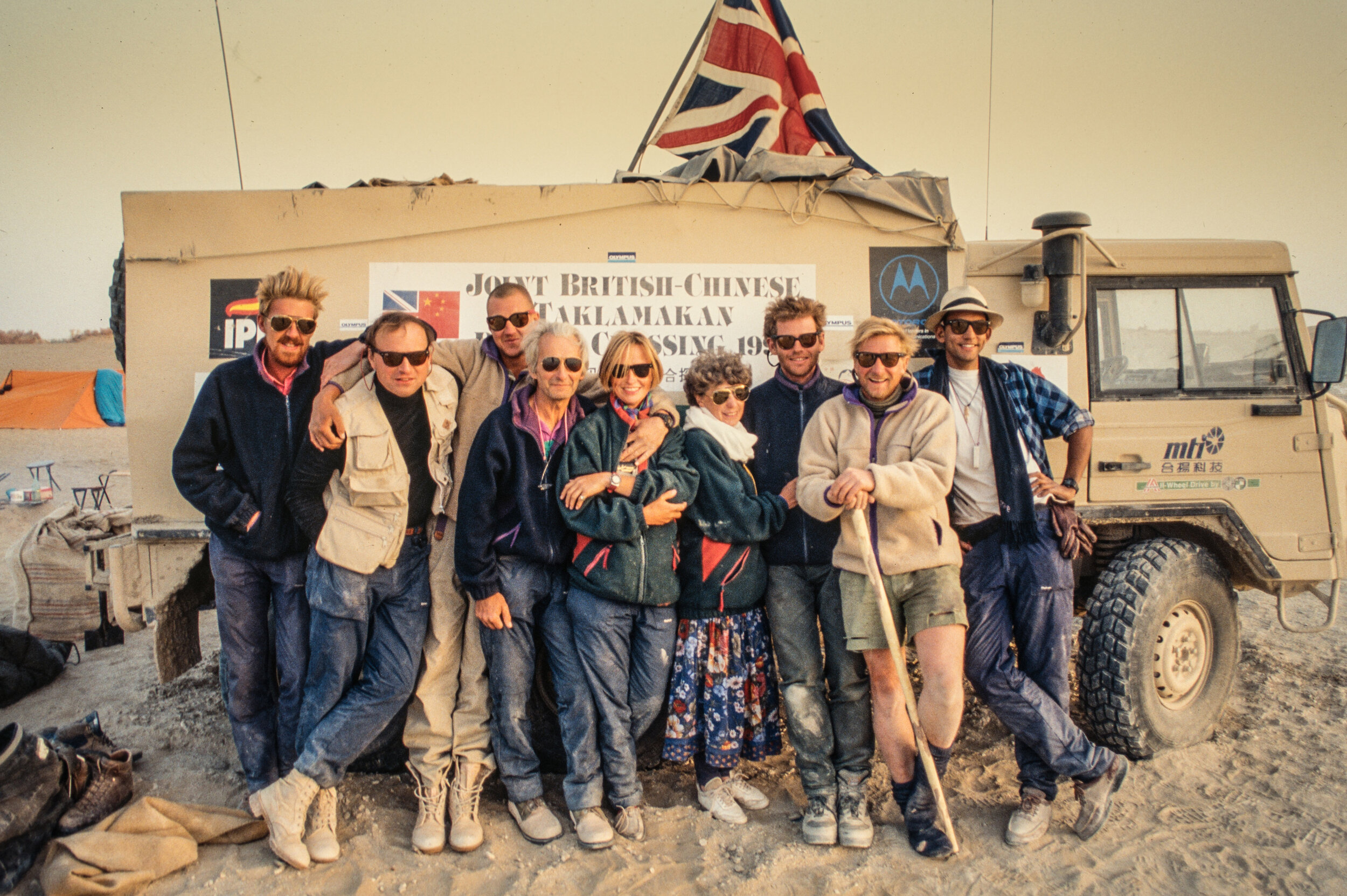  Both the crossing team and the re-supply team hamming it up for a photo for Ray Ban (one of our sponsors).  