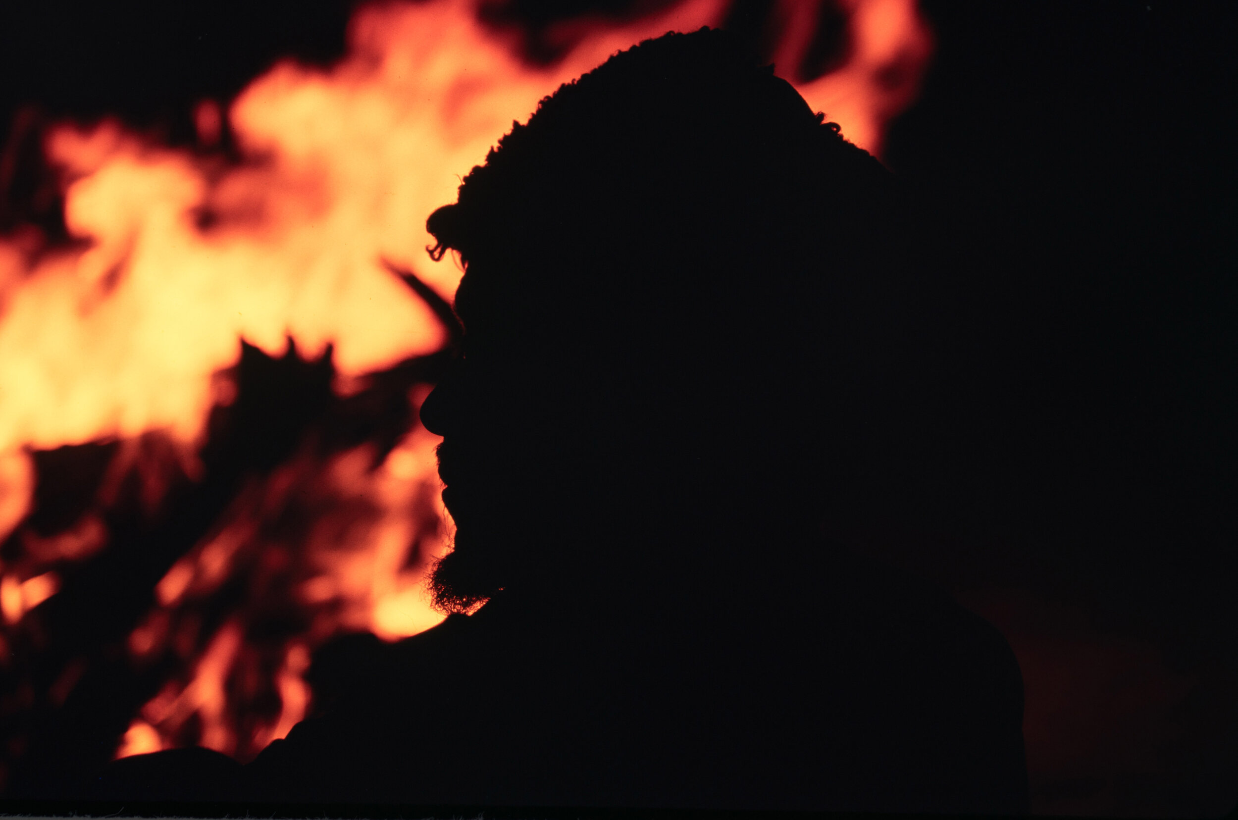  Silhouette of my friend Suleiman around an evening campfire.  