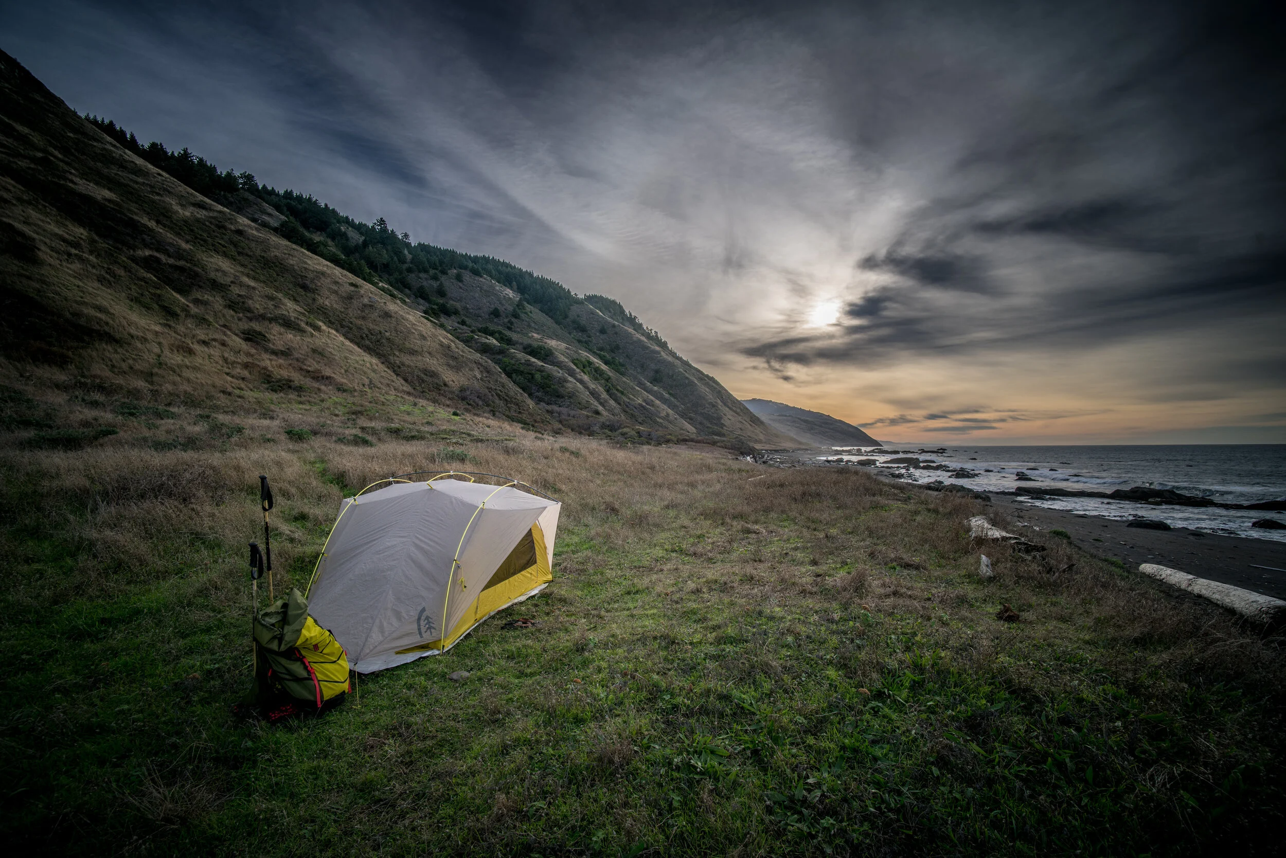  My tent at Camp 1 on the beach near Punta Gorda Lighthouse. 