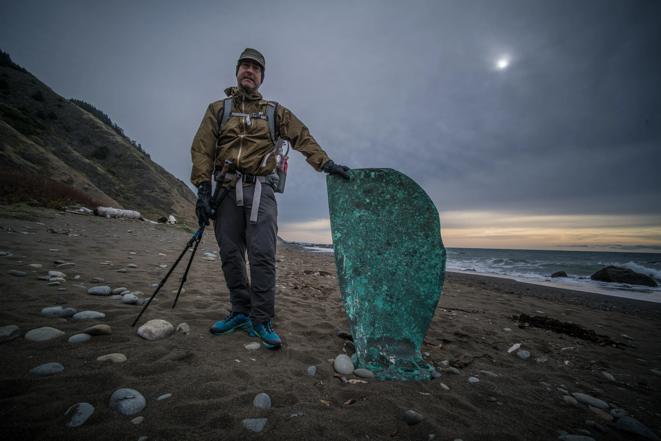  Scott with a century old blade to a ship prop found on the beach. 