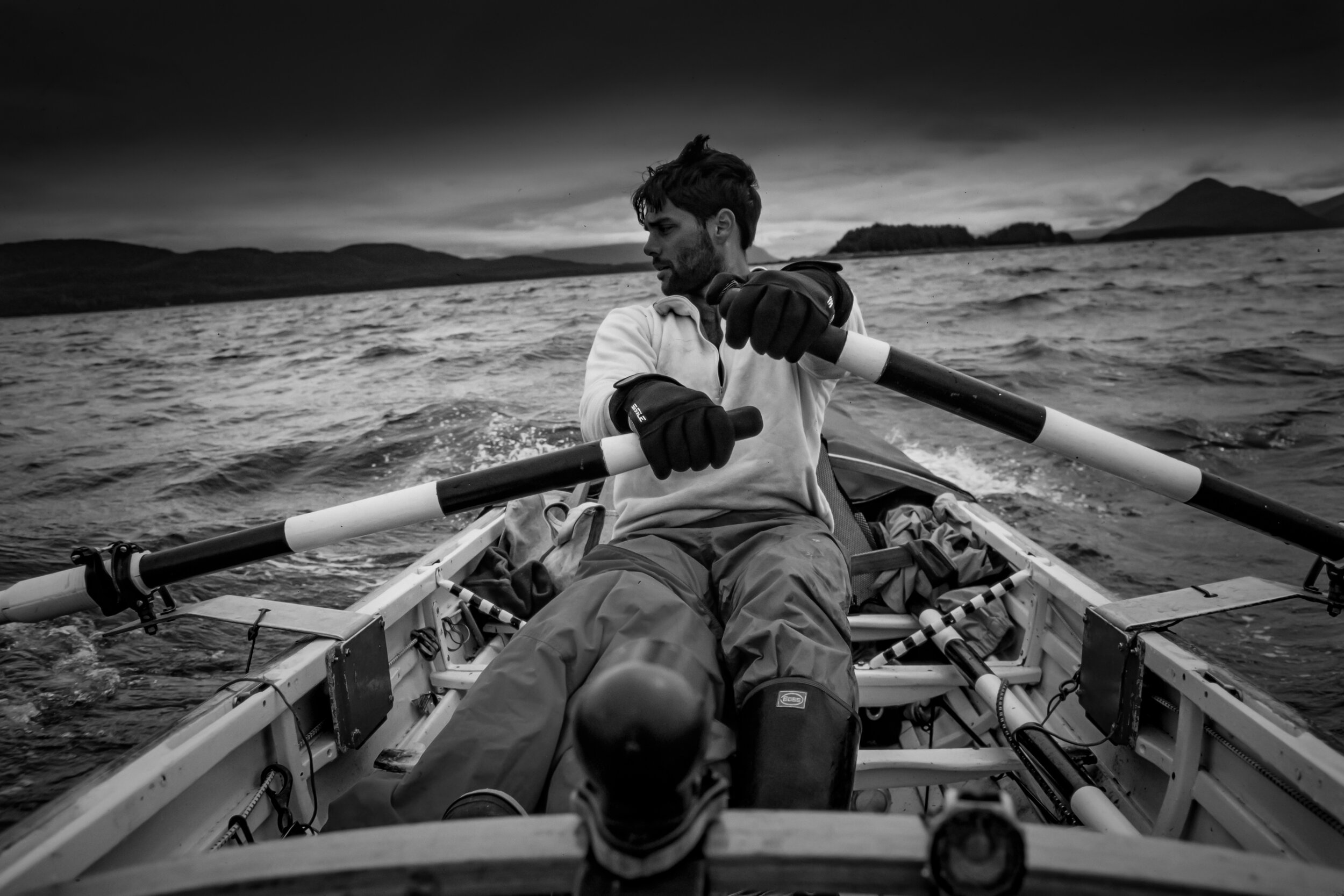  One of the most startling moments I have experienced in the wilderness happened one morning when Viju was rowing and we were about a half of a mile off of the coast in the Gulf of Alaska. We were intentionally going around a section of coast known a