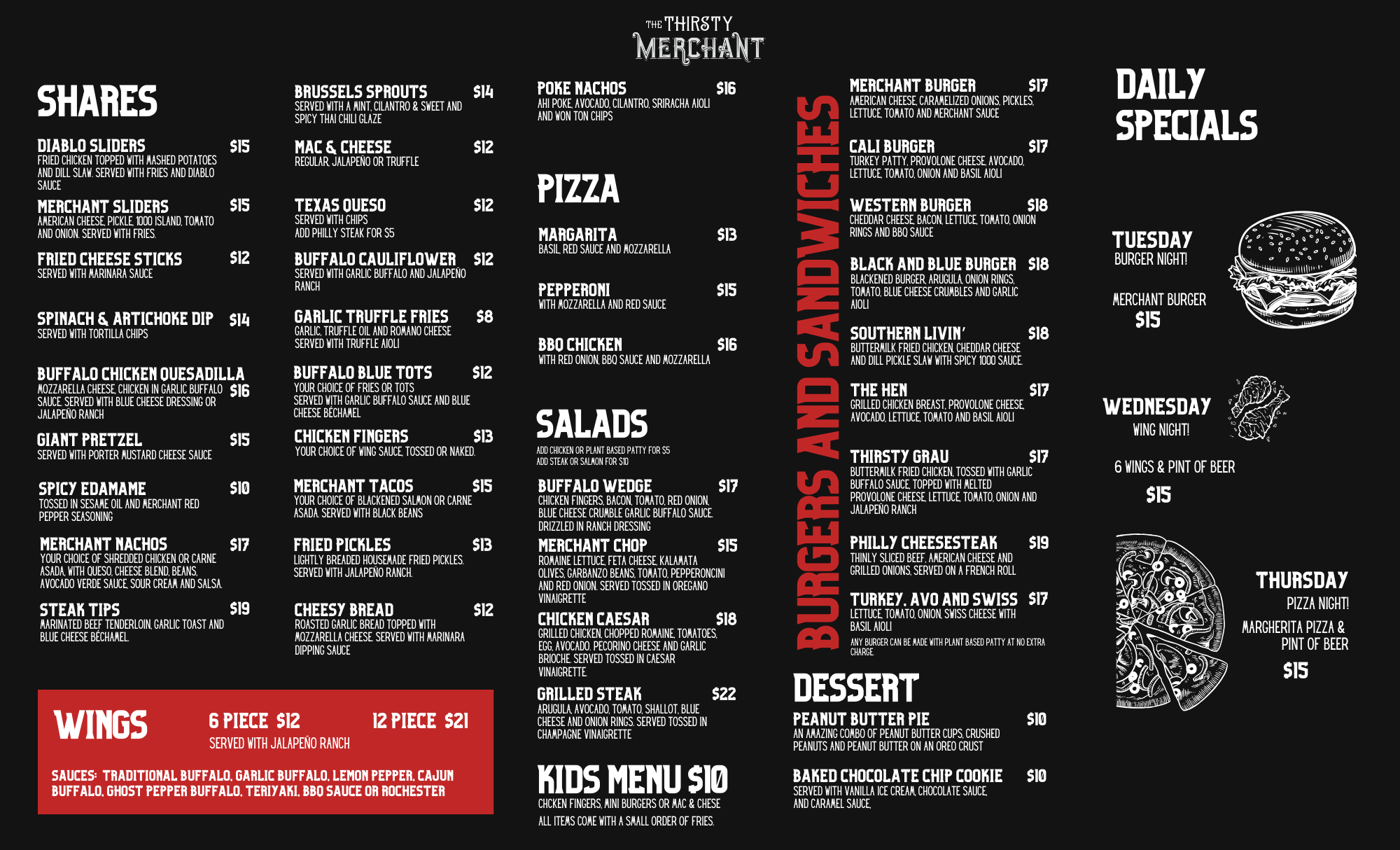 MENUS — The Thirsty Merchant