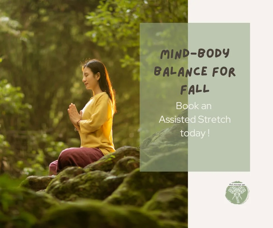 Mind-Body Balance for Fall⁠
⁠
Fall is the perfect time to realign. ⁠
⁠
Thai massage combines mindful stretching and acupressure to balance your mind and body, setting you up for a grounded season. ⁠
⁠
Link to book in bio.⁠
⁠