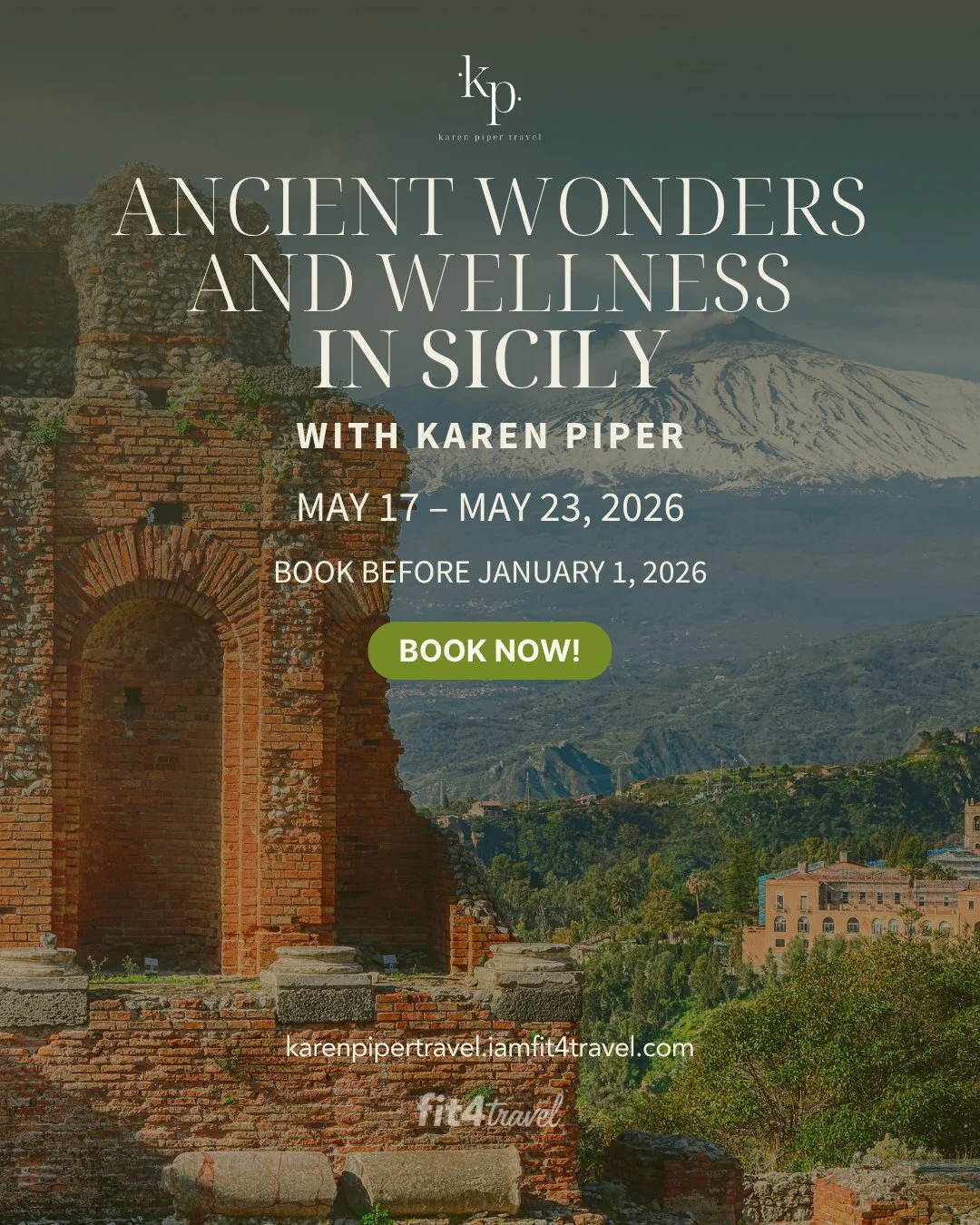 Step into history with Karen in Italy! ⁠
⁠
Explore ancient Archaeological Area of Syracuse, Town of Taormina with Greek Roman Theater, and more. ⁠
⁠
Only a few discount spots remain: SAVE200 ($200 OFF) or SAVE150 ($150 OFF). ⁠
⁠
Book now at karenpipe