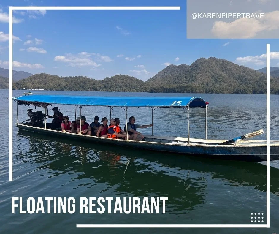 Still Soaking It In at Sri Lanna National Park 🌿🌊⁠
⁠
After finishing our bike ride, we transferred by motor boat across the lake inside Sri Lanna National Park.⁠
⁠
Lunch is waiting at a floating restaurant.⁠
⁠
Great food.⁠
Cold drinks.⁠
Wide-open v