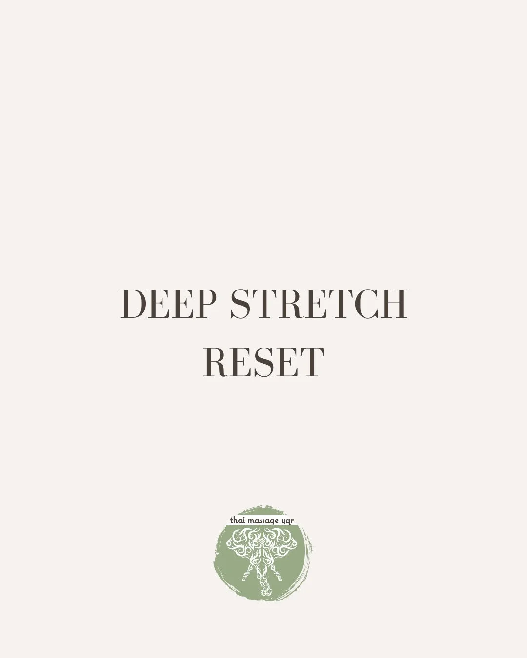 DEEP STRETCH RESET⁠
2 HOURS. $200.⁠
⁠
Craving real deep tissue?⁠
⁠
This is Ashiatsu bodyweight pressure &amp;  Assisted Stretch - Focused mobility work⁠
⁠
Not relaxation.⁠
Not light pressure.⁠
This is a full reset.⁠
⁠
Regina⁠
March 16&ndash;20 &amp; 