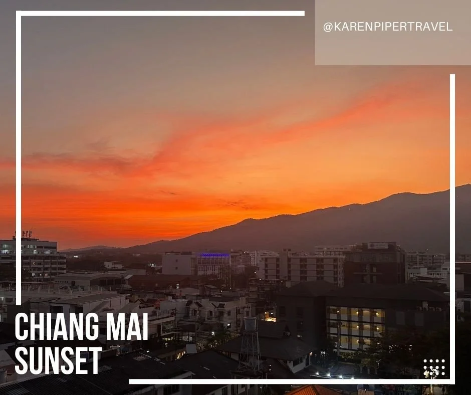 Chiang Mai Sunset 🌅⁠
⁠
The day winds down and Chiang Mai does what it does best.⁠
Soft light. Warm air.⁠
⁠
The sky shifts slowly.⁠
Gold to pink to deep blue.⁠
⁠
No agenda.⁠
Just a pause.⁠
⁠
After busy days of moving, learning, and exploring, this fe