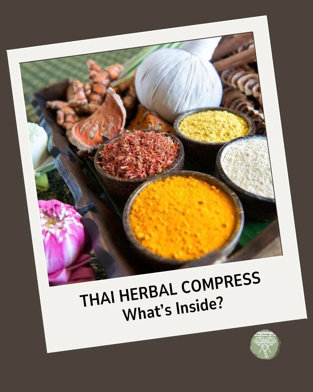Thai herbal compresses are filled with natural ingredients known for their therapeutic effects.⁠
⁠
Lemongrass supports circulation.⁠
Turmeric helps reduce inflammation.⁠
Camphor opens breathing and stimulates blood flow.⁠
⁠
When heat and herbs combin