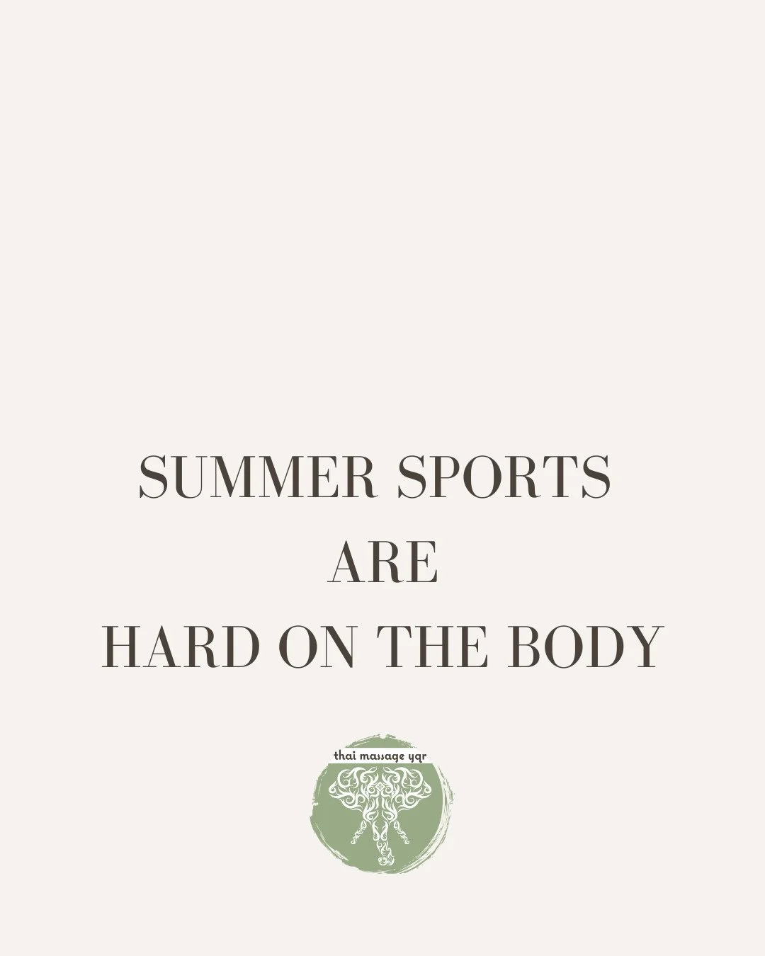 Summer sports are hard on your body.⁠
⁠
Golf. ⁠
Running. ⁠
Pickleball. ⁠
Biking.⁠
⁠
Thai Massage + assisted stretch helps:⁠
* improve mobility⁠
* reduce tightness⁠
* speed recovery⁠
⁠
👉 Link in bio to book⁠