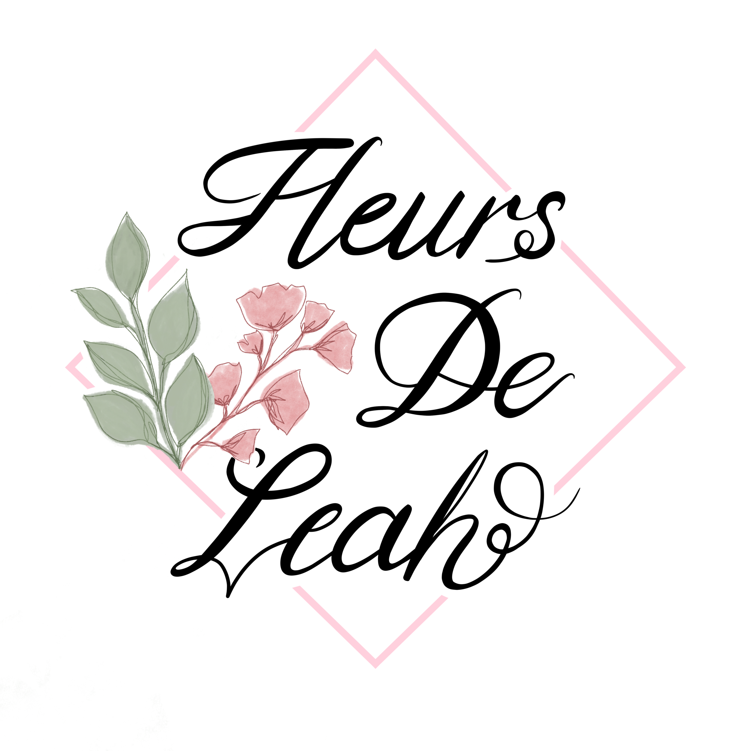 Fleurs De Leah custom logo: watercolors painted by hand.