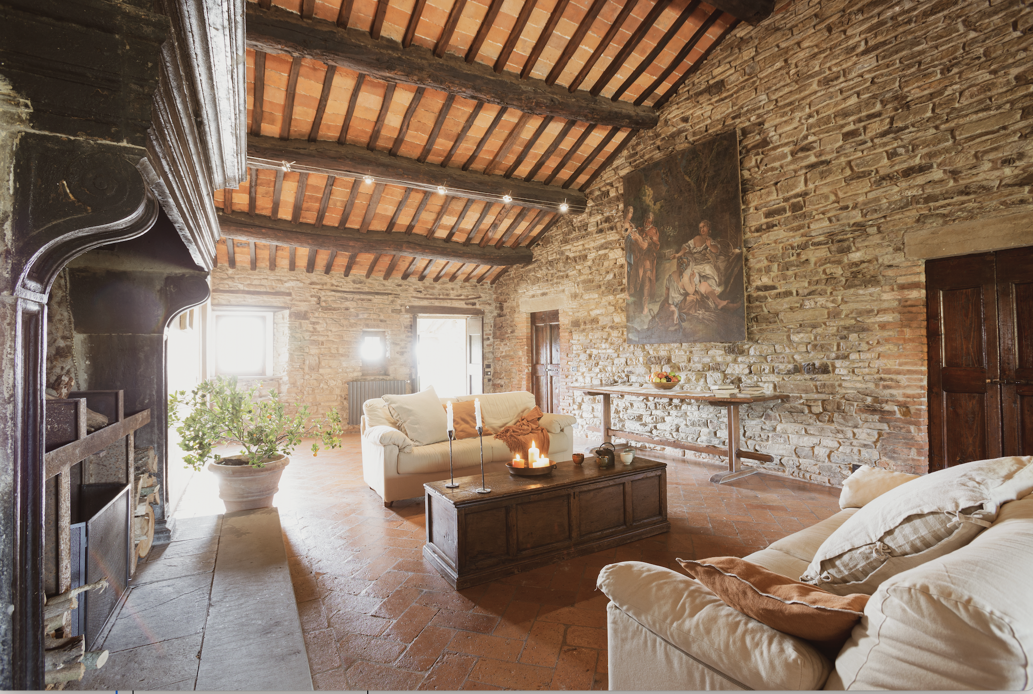 tuscany living room yoga retreat