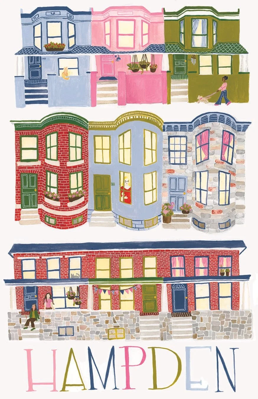 Hampden, Baltimore, 2026. Gouache.