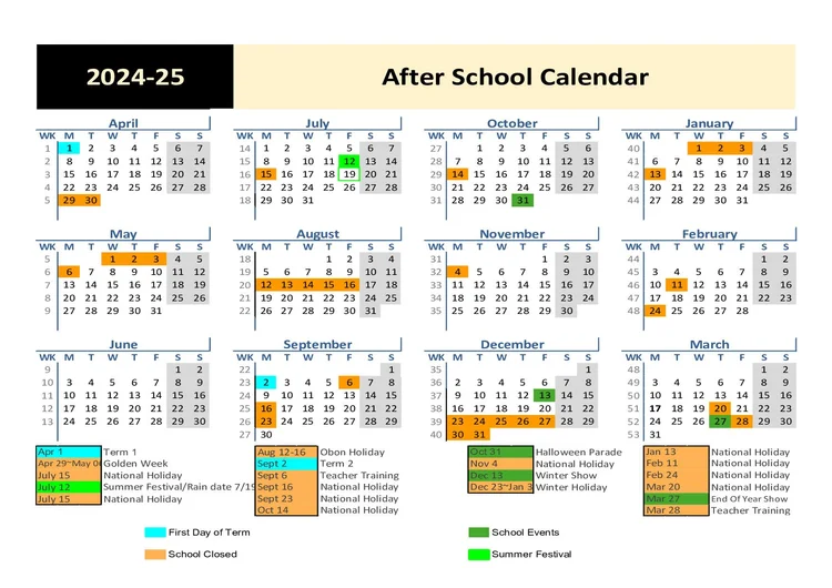 202425 School Calendars — Oakwood Tokyo International School