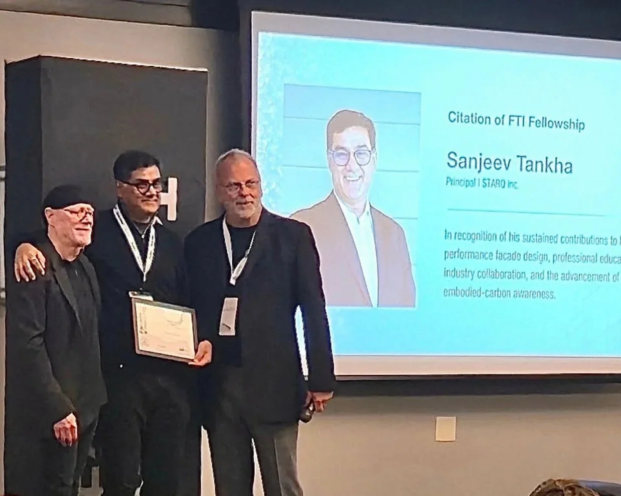 FAÇADE TECTONICS INSTITUTE INDUCTS SANJEEV TANKHA INTO THEIR COLLEGE OF FELLOWS