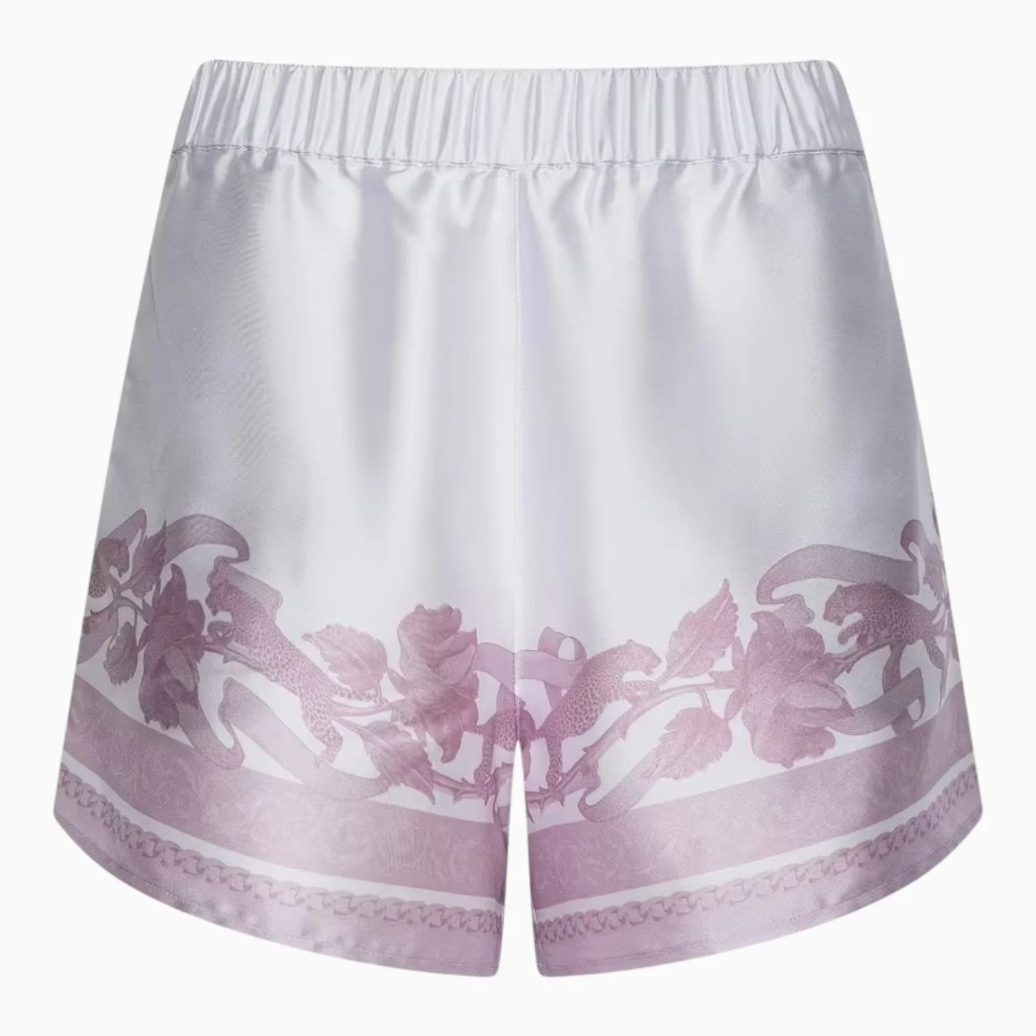Mauve Leopard Print Satin Pull On Short
