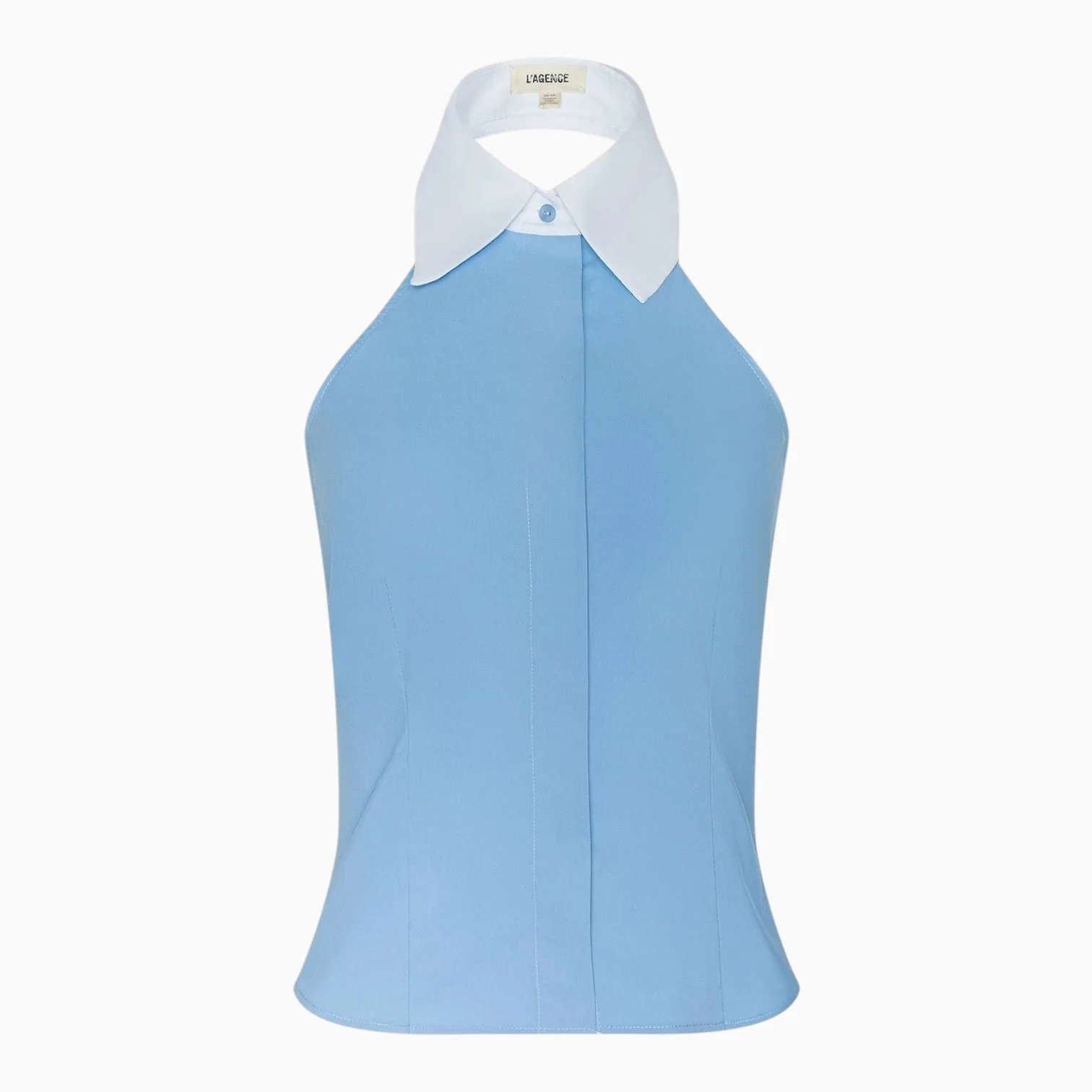 Vista Blue Poplin Halter Top