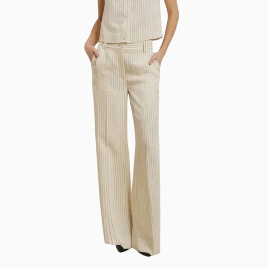 Cream Pinstripe Trouser