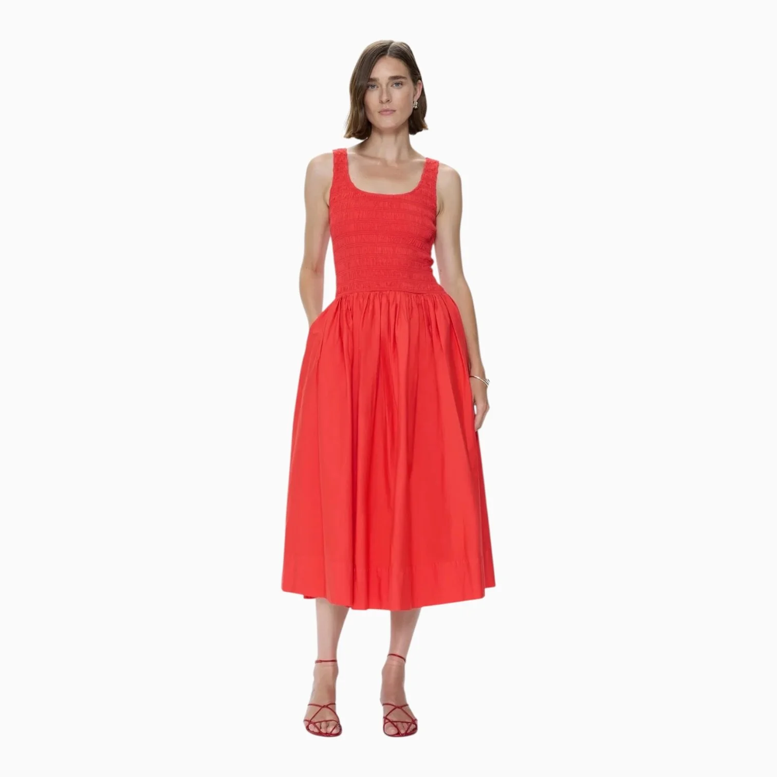 Red Drop Waist Dress